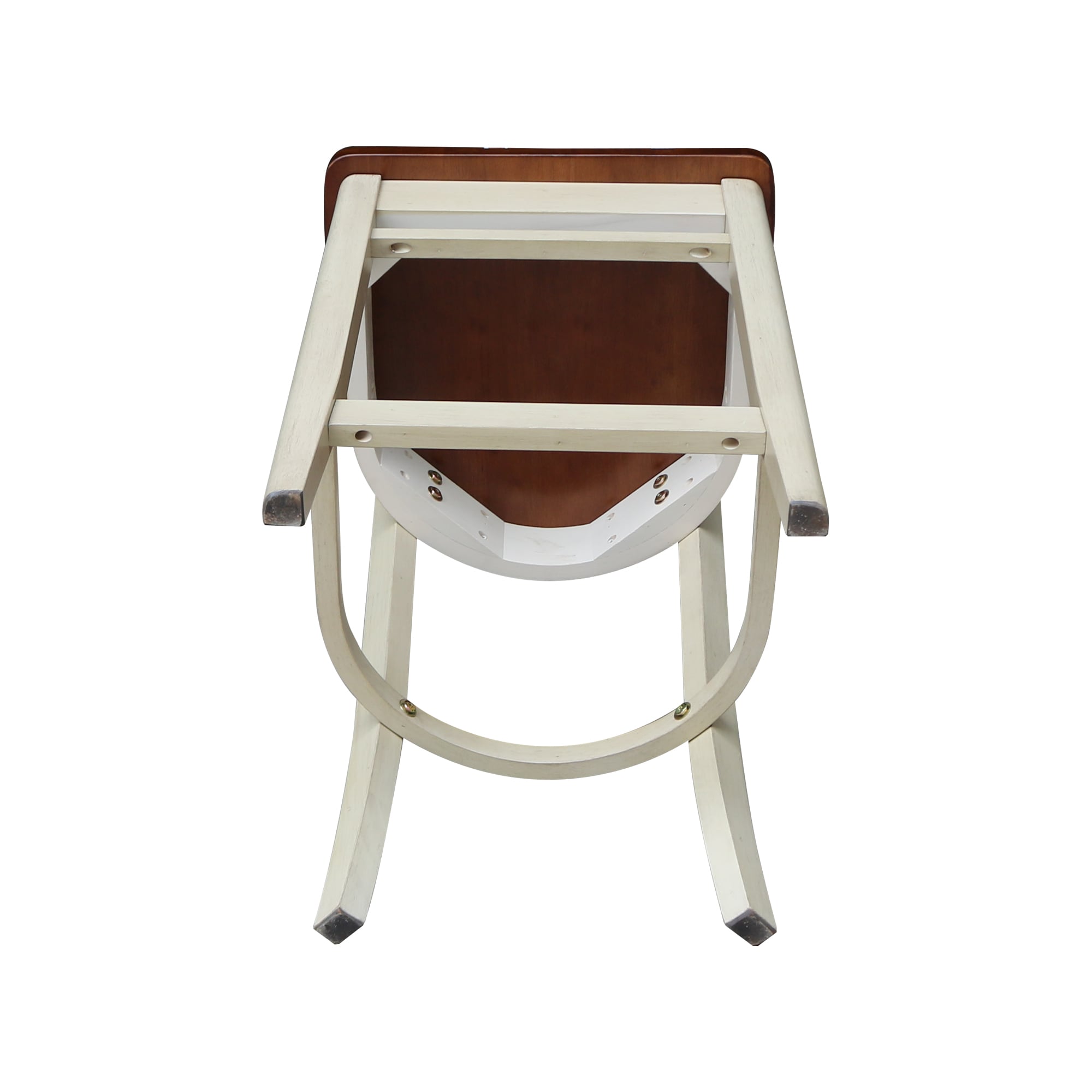 Emily 24" White Wood Counter Height Barstool
