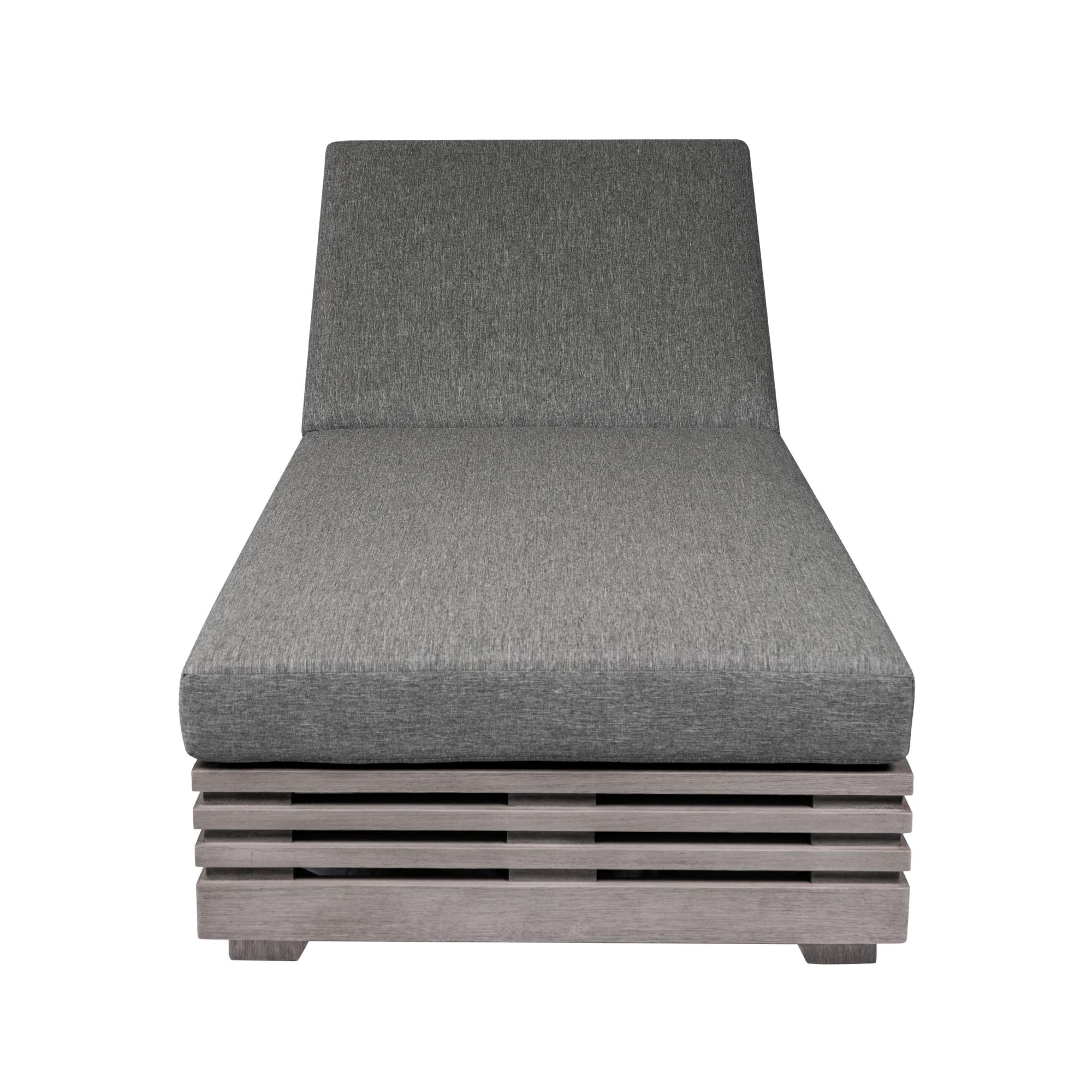 Armen Living LCVILOEUCGRY Vivid Gray Wood Frame Stationary Chaise Lounge Chair with Gray Cushioned Seat