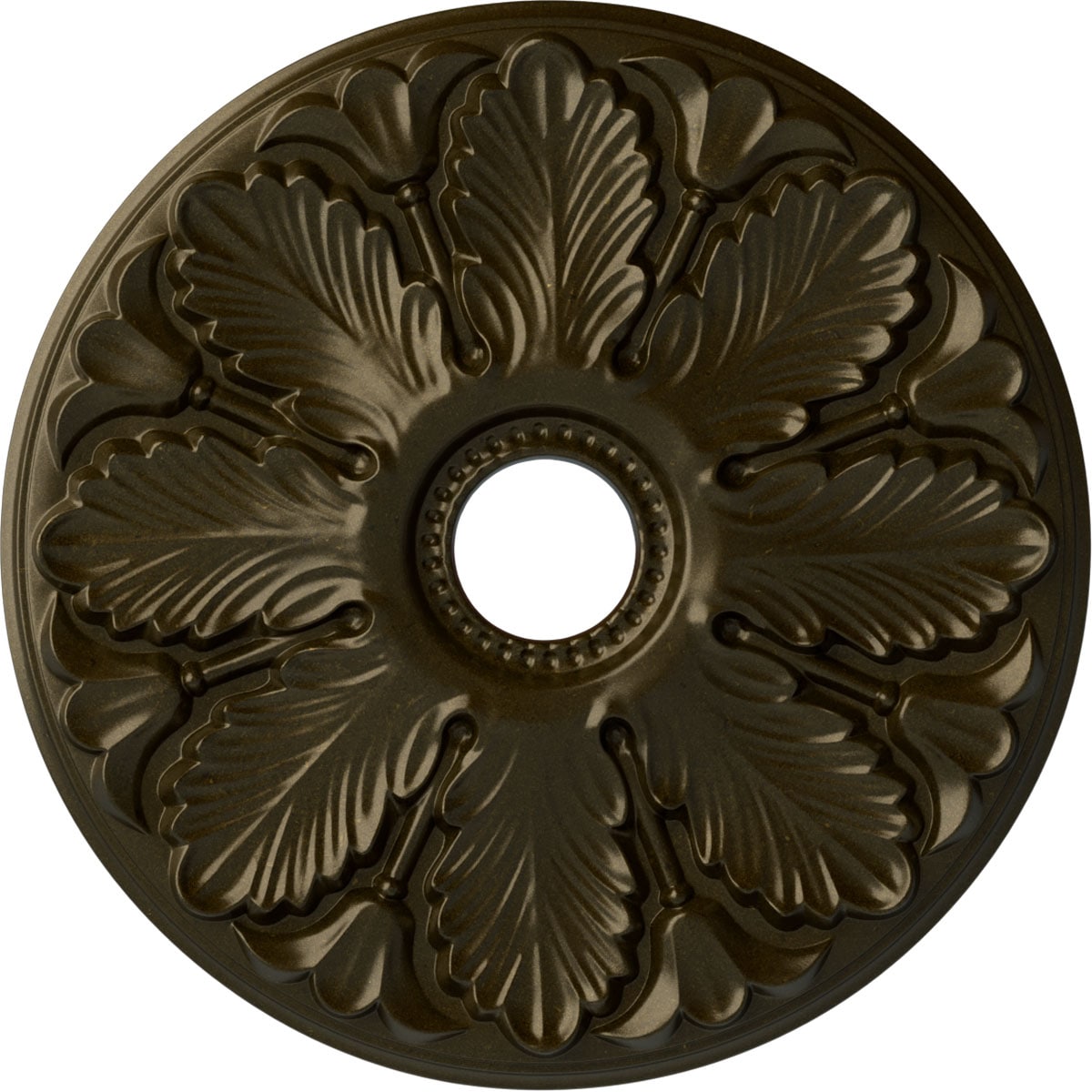 Ekena Millwork CM24MIGGS Milan 24.5-in W x 24.5-in L Painted Green Gold Polyurethane Whole Ceiling Medallion
