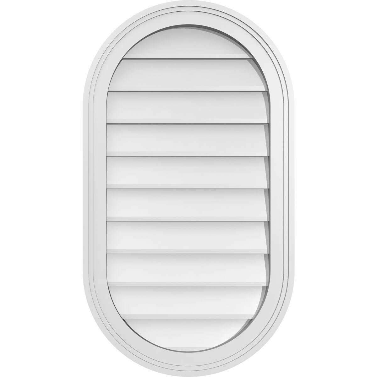Ekena Millwork GVPVR18X3202SN 18-Inches x 32-Inches Off-white Oval PVC Gable Louver Vent