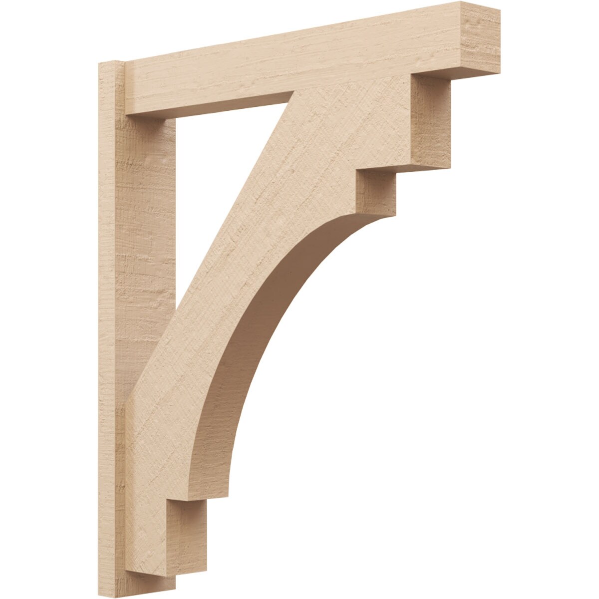 Ekena Millwork 2136762 Timberthane Rough Cedar Faux Wood Merced Block Outlooker 6-in W x 34-in D x 40-in H Primed Tan