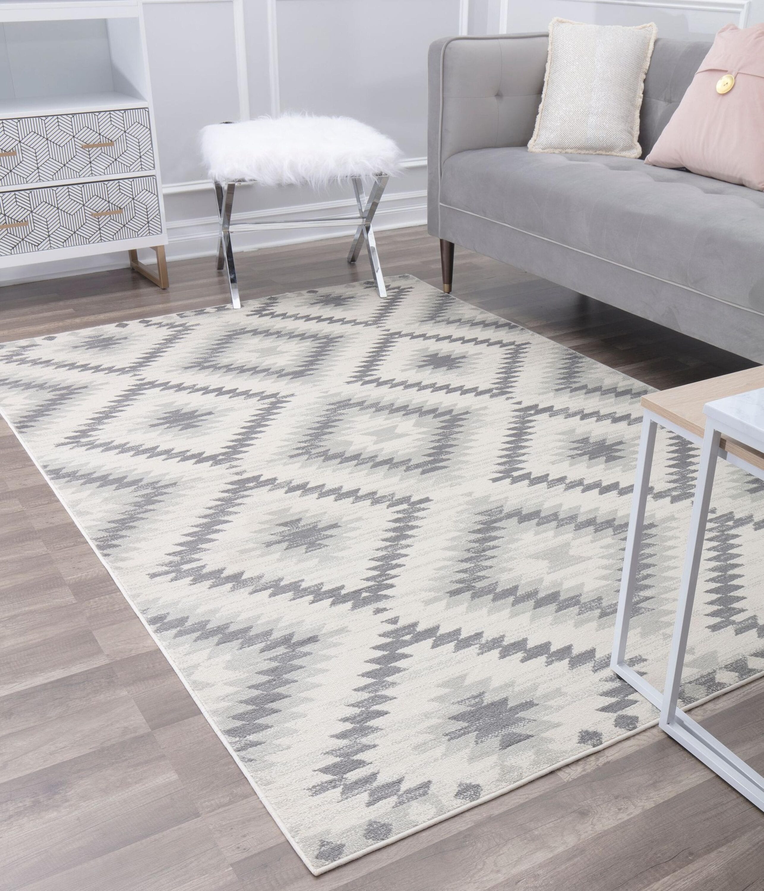Rugs America 30473 Bodrum 8 x 12 (ft) Loomed Polypropylene Kilim Silver Rectangular Indoor Tribal Moroccan Area rug