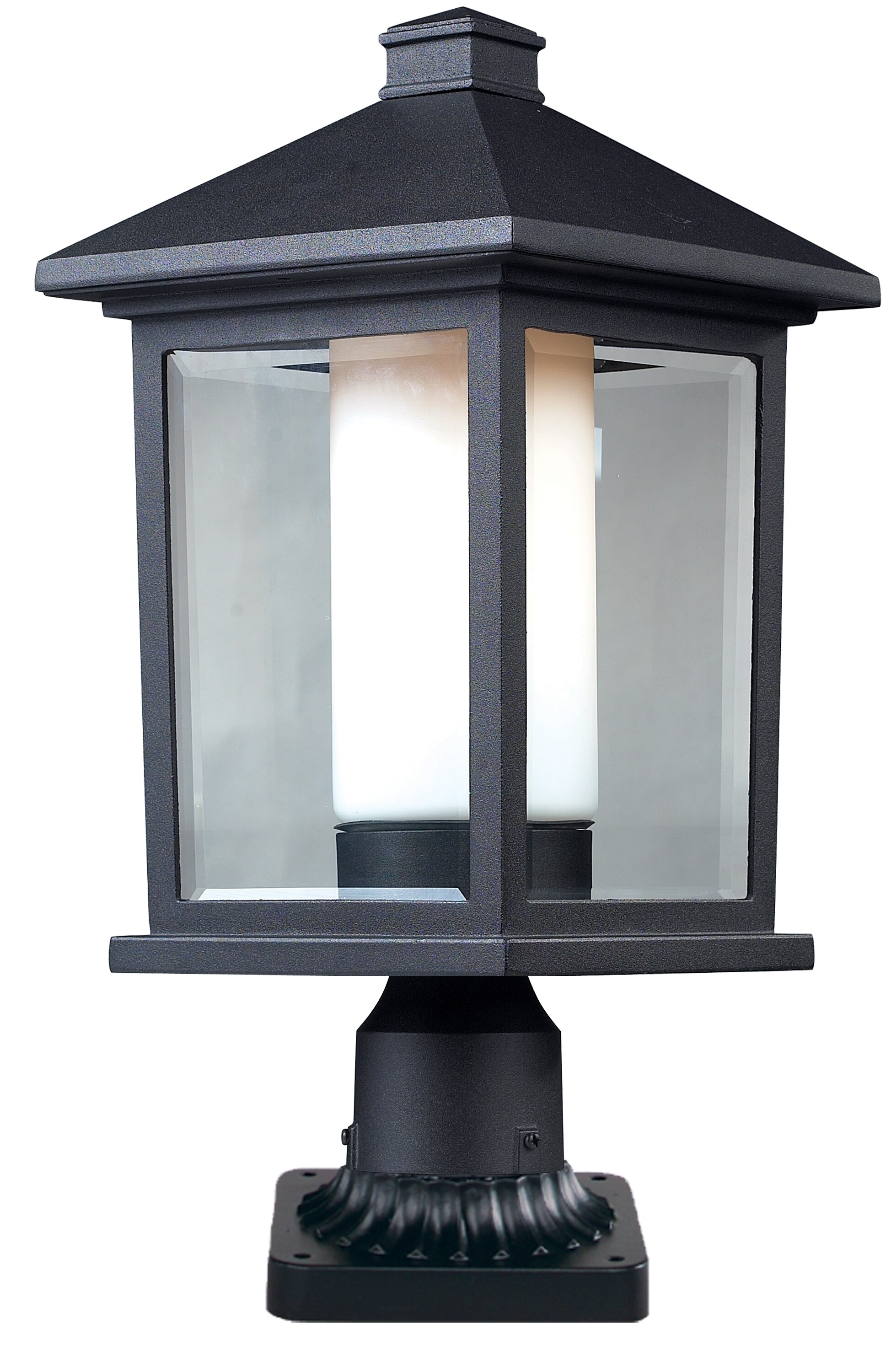 Z-Lite 523PHB-PM Mesa 21.5-in Black Transitional Outdoor Light Post Lantern