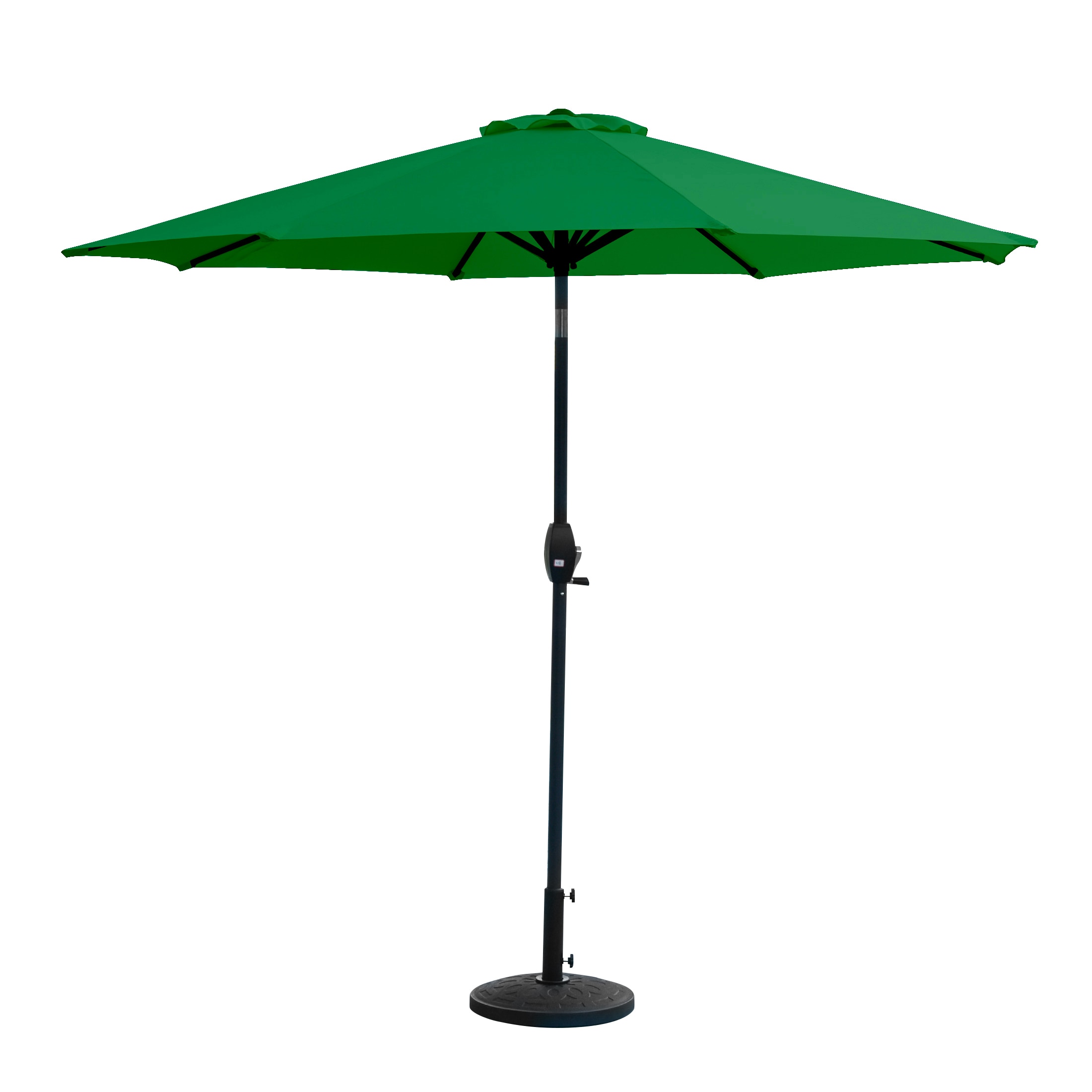 Westin Furniture 9806141-OS5003 9-ft Steel Green Push-button Tilt Garden Patio Umbrella with Base