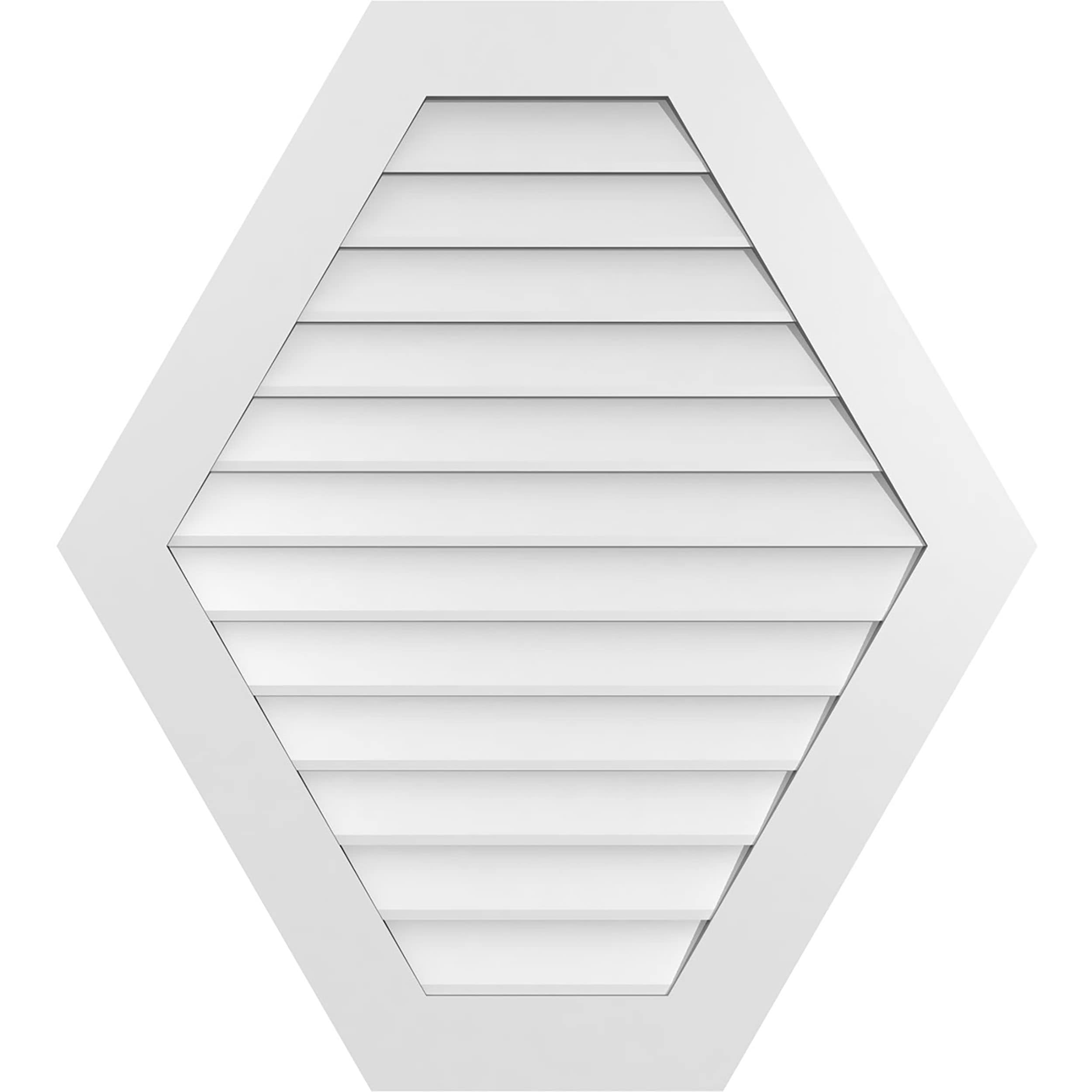 Ekena Millwork GVPHP36X4001SN 36-Inches x 40-Inches Off-white Peaked PVC Gable Louver Vent