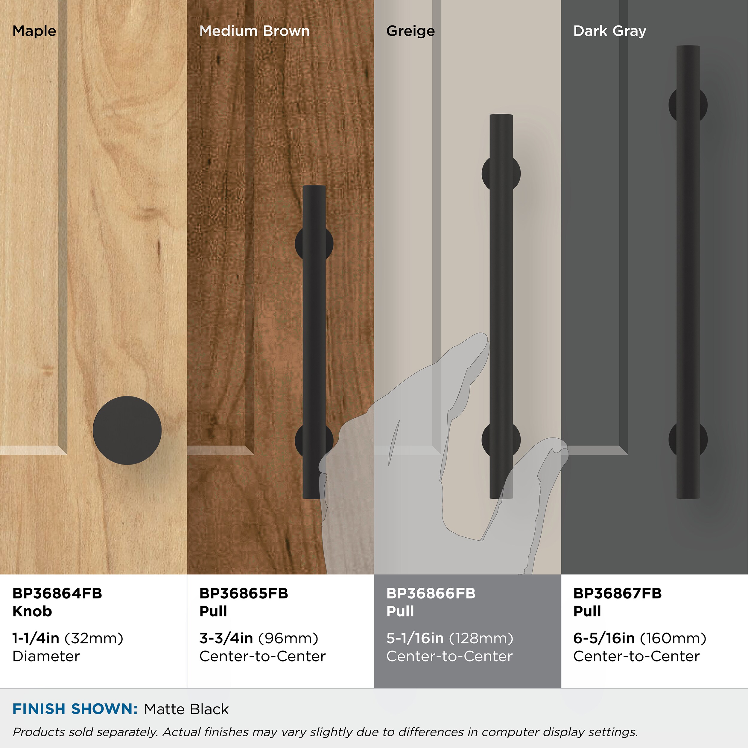 Amerock BP36866FB Cabinet-Pulls - View #8