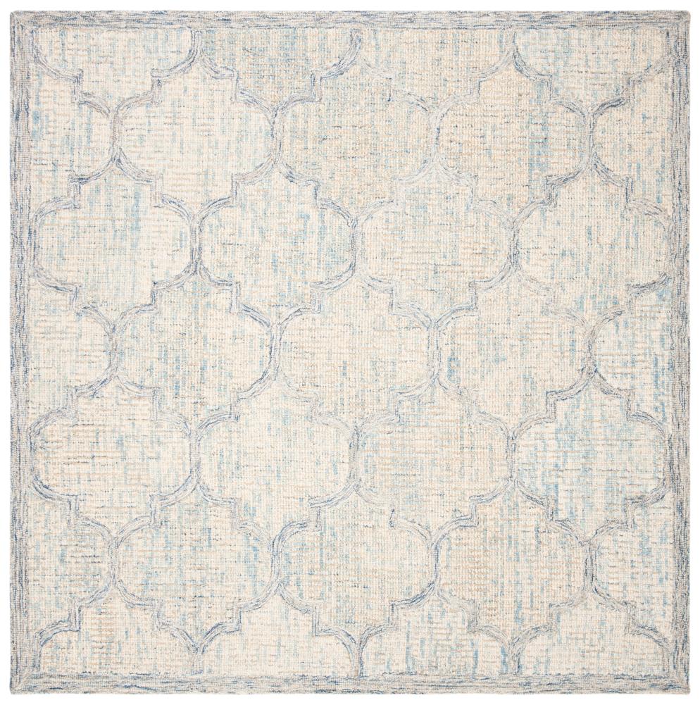 Safavieh ABT474B-6SQ Abstract Cerrone 6 x 6 (ft) Tufted Wool Ivory/Light Blue Square Indoor Trellis Farmhouse/Cottage Area rug