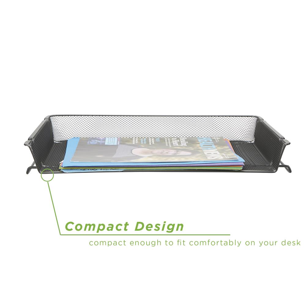 Mind Reader 4-Compartment Black Metal Letter Tray (4-Pack) At Lowes.com