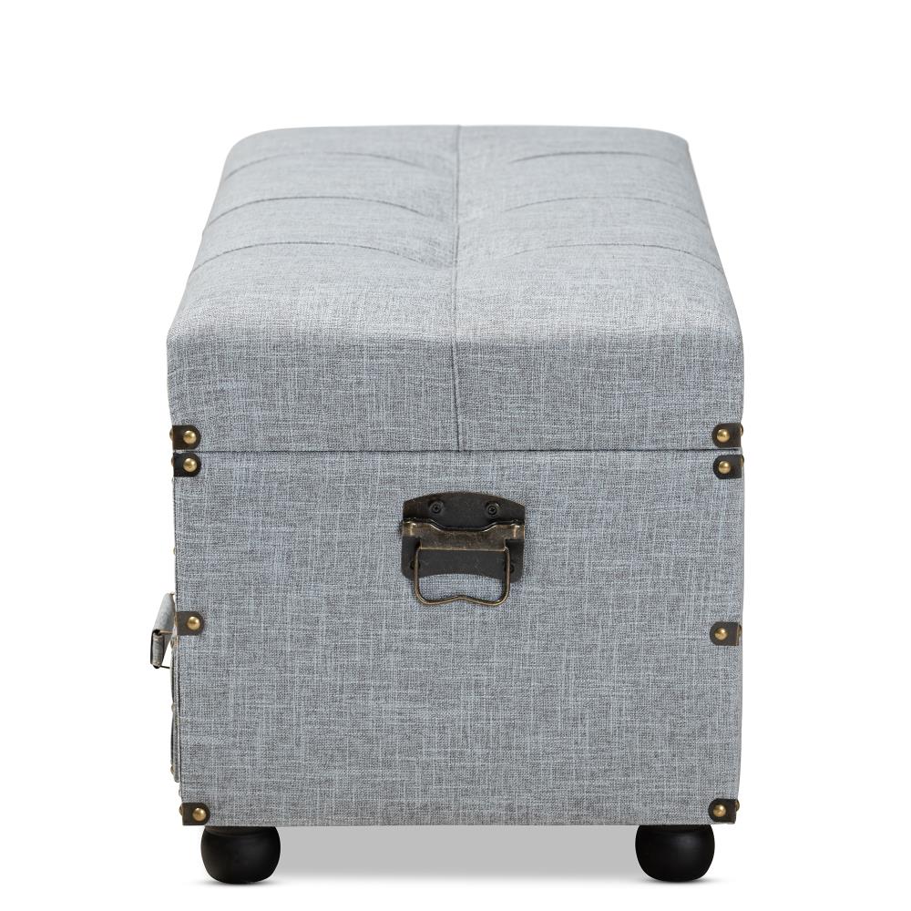 Baxton Studio Flynn Modern Grey Black Storage Ottoman in the