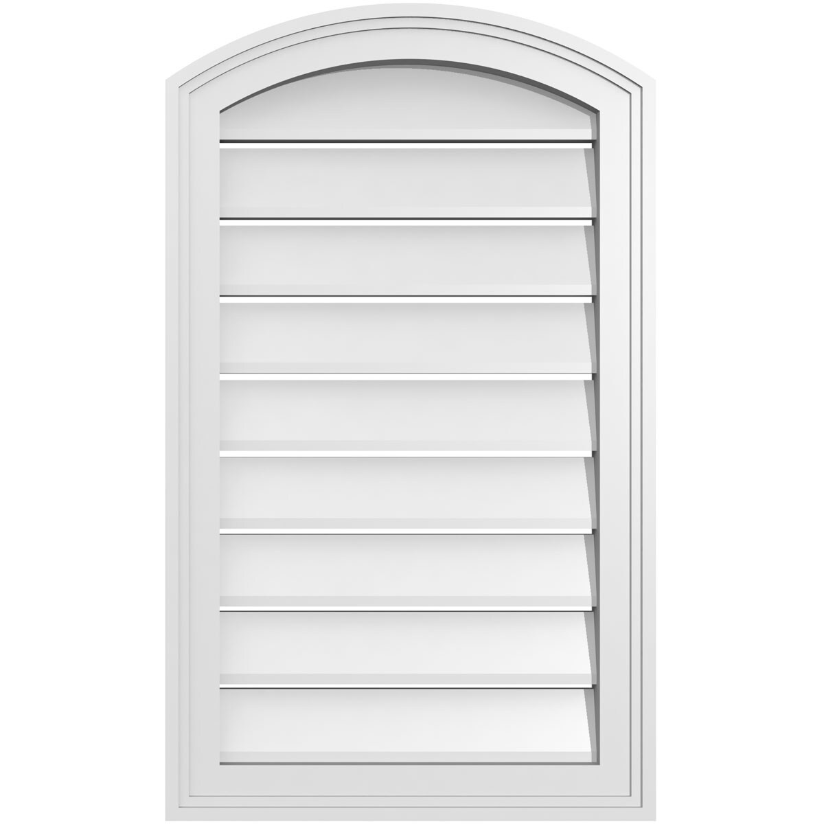 Ekena Millwork GVPAR18X3002SF 18-Inches x 30-Inches Off-white Round top PVC Gable Louver Vent