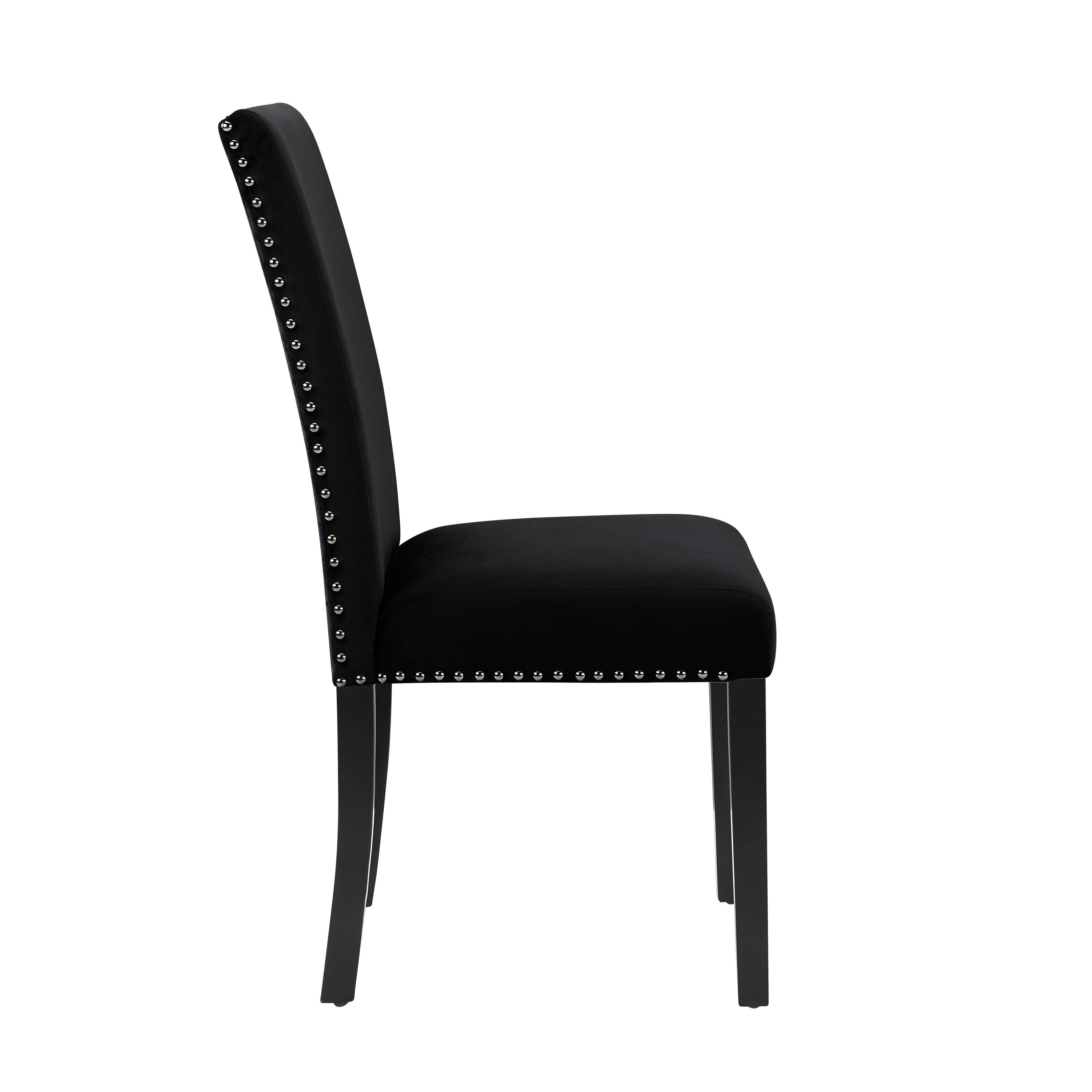 Celeste 5-Piece Black Faux Marble Dining Set with Velvet Chairs