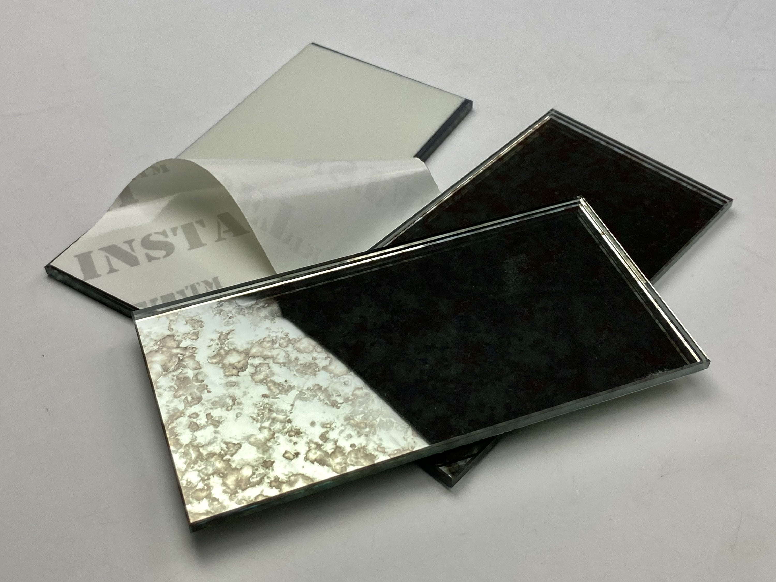 Reflections Peel & Stick 6 x 8 Beveled Diamond Glass Mirror Tile