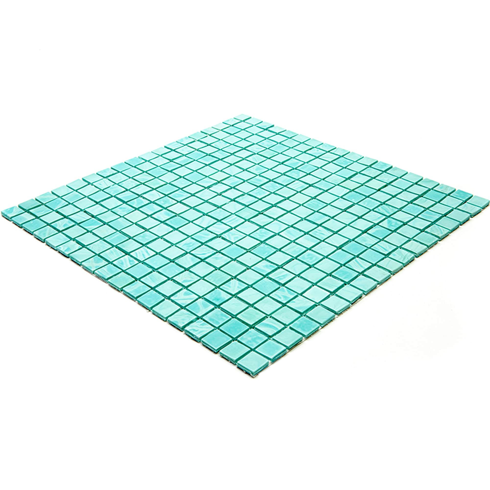 Mint Green Glass Mosaic Wall and Floor Tile, 11.6" x 11.6"