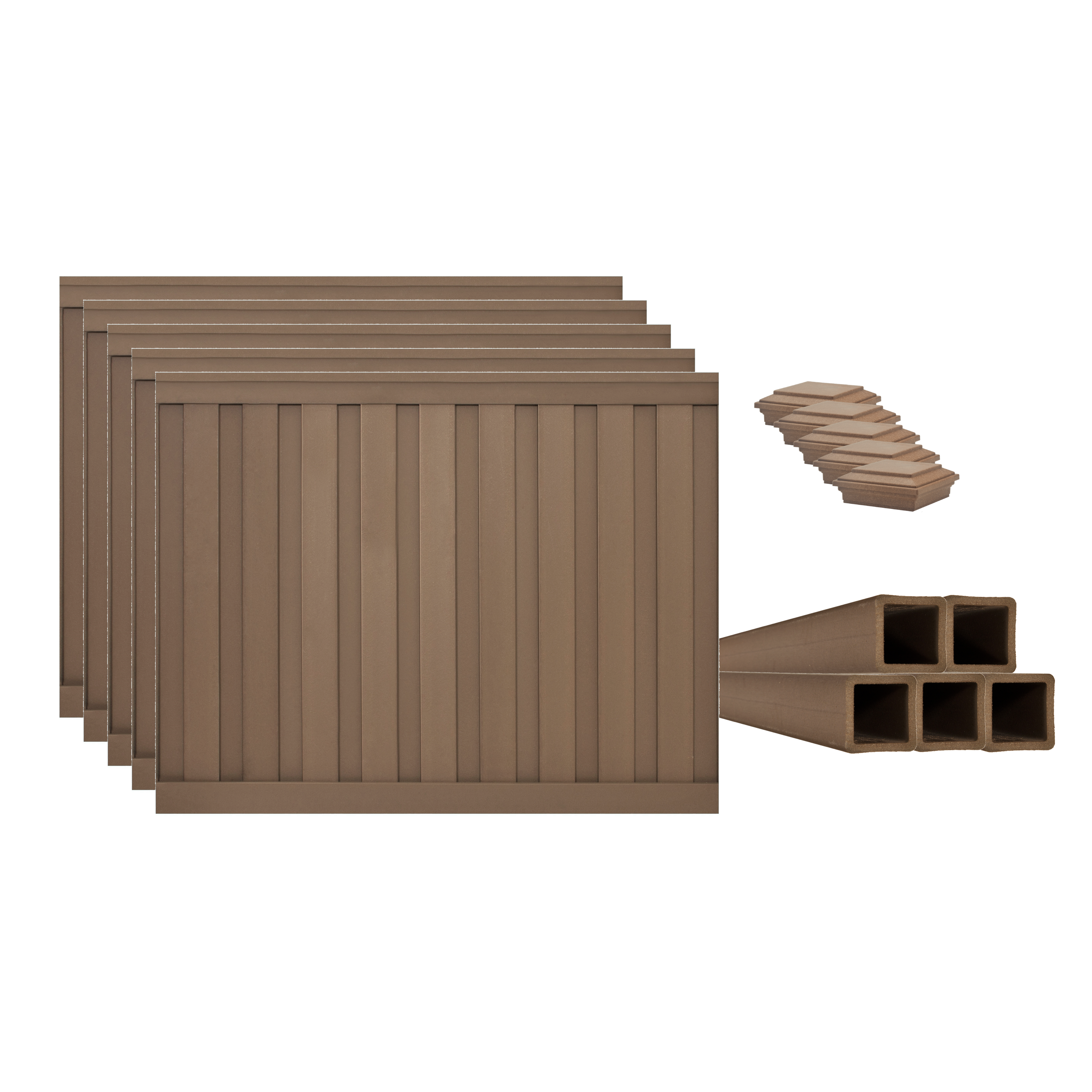 Trex Fencing TFS-SD-PPC6HX8W-5PK 6-Feet H x 8-Feet W 5 -Pack Saddle Board-on-board Privacy Composite Fence Panel