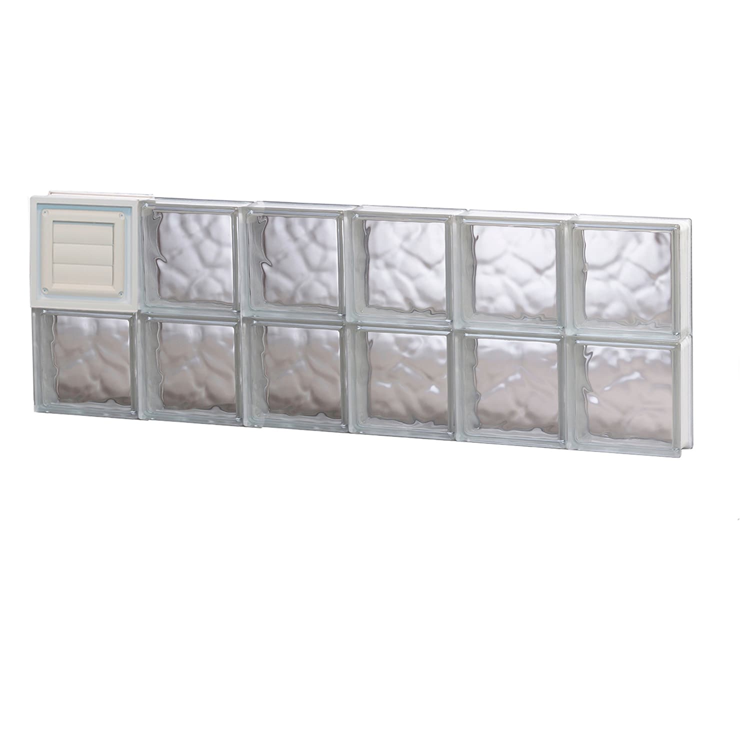 REDI2SET D4816DC Wavy Glass 46-1/2-in x 15-1/2-in Frameless Replacement Dryer vent Glass Block Window