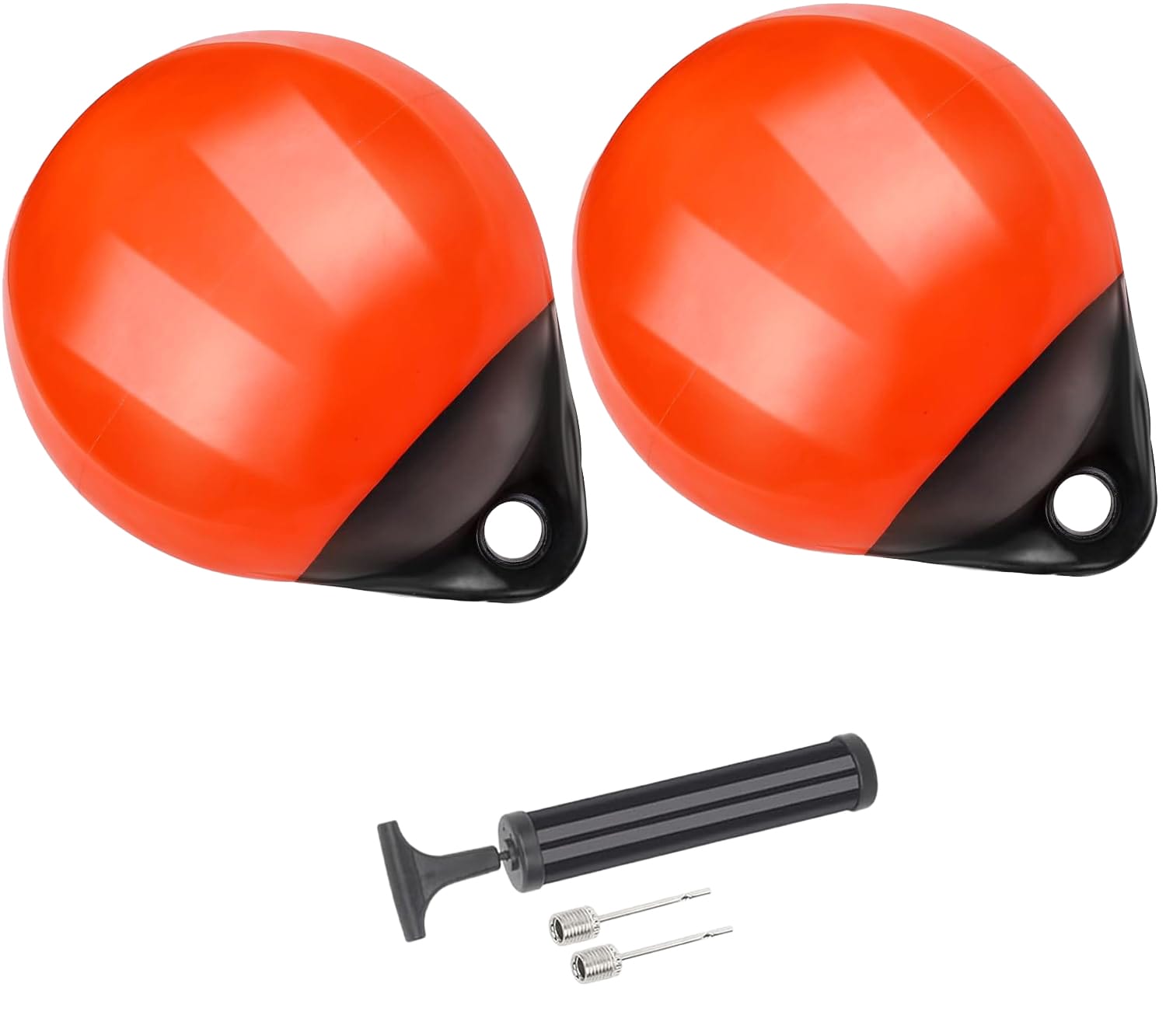 Etokfoks  pair of inflatable marine vinyl round boat mooring buoys with 11 4 in diameter pontoon fenders and dock float anchor balls