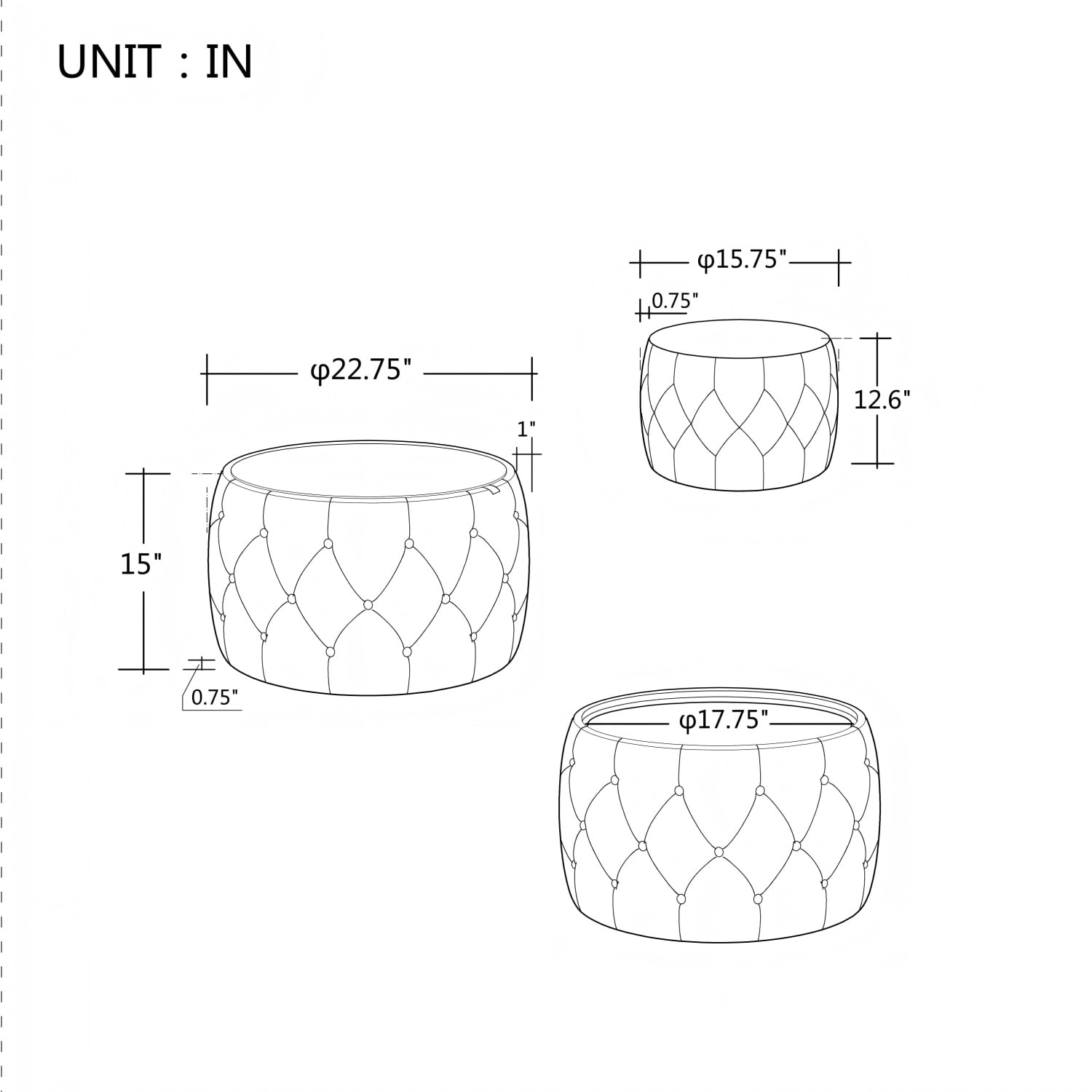 Dimakai DK-HQ272635 Indoor-Ottomans - View #7