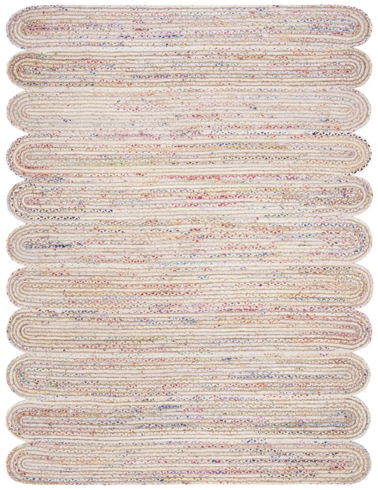 Safavieh CAP208A-8 Cape Cod Bristol 8 x 10 (ft) Jute Ivory/Multi Rectangular Indoor Abstract Coastal Area rug