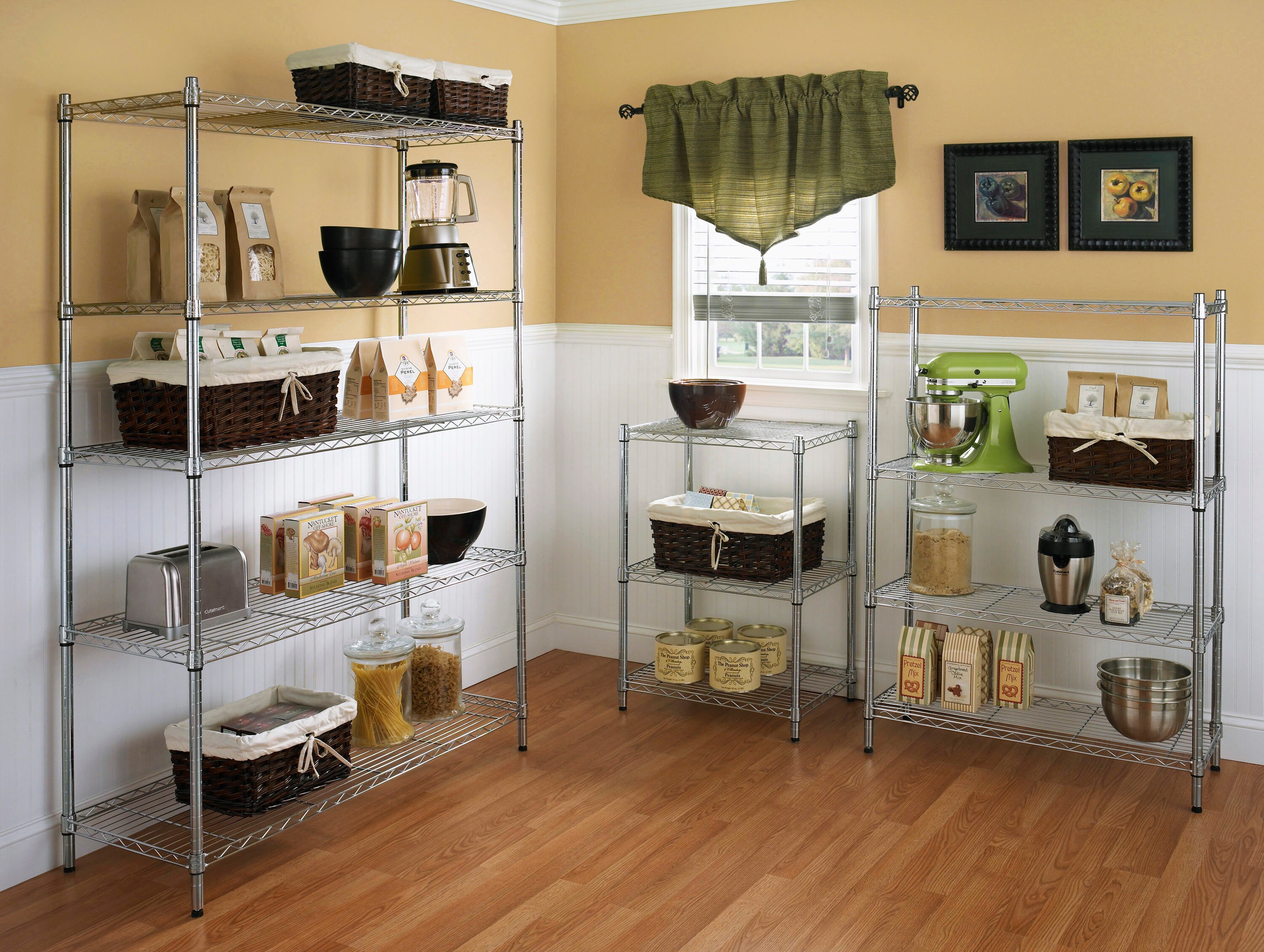 Style Selections Steel 4-Tier Utility Shelving Unit (35.7-in W x 14-in D x 53-in H) Chrome, (350-lb Capacity Per Shelf)