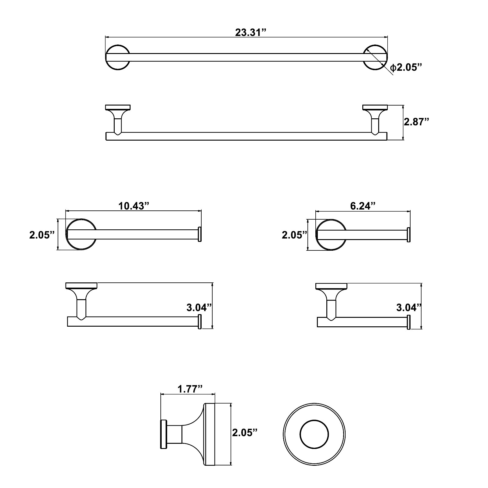 Nestfair KPA71001N Decorative-Bath-Hardware-Kits - View #7