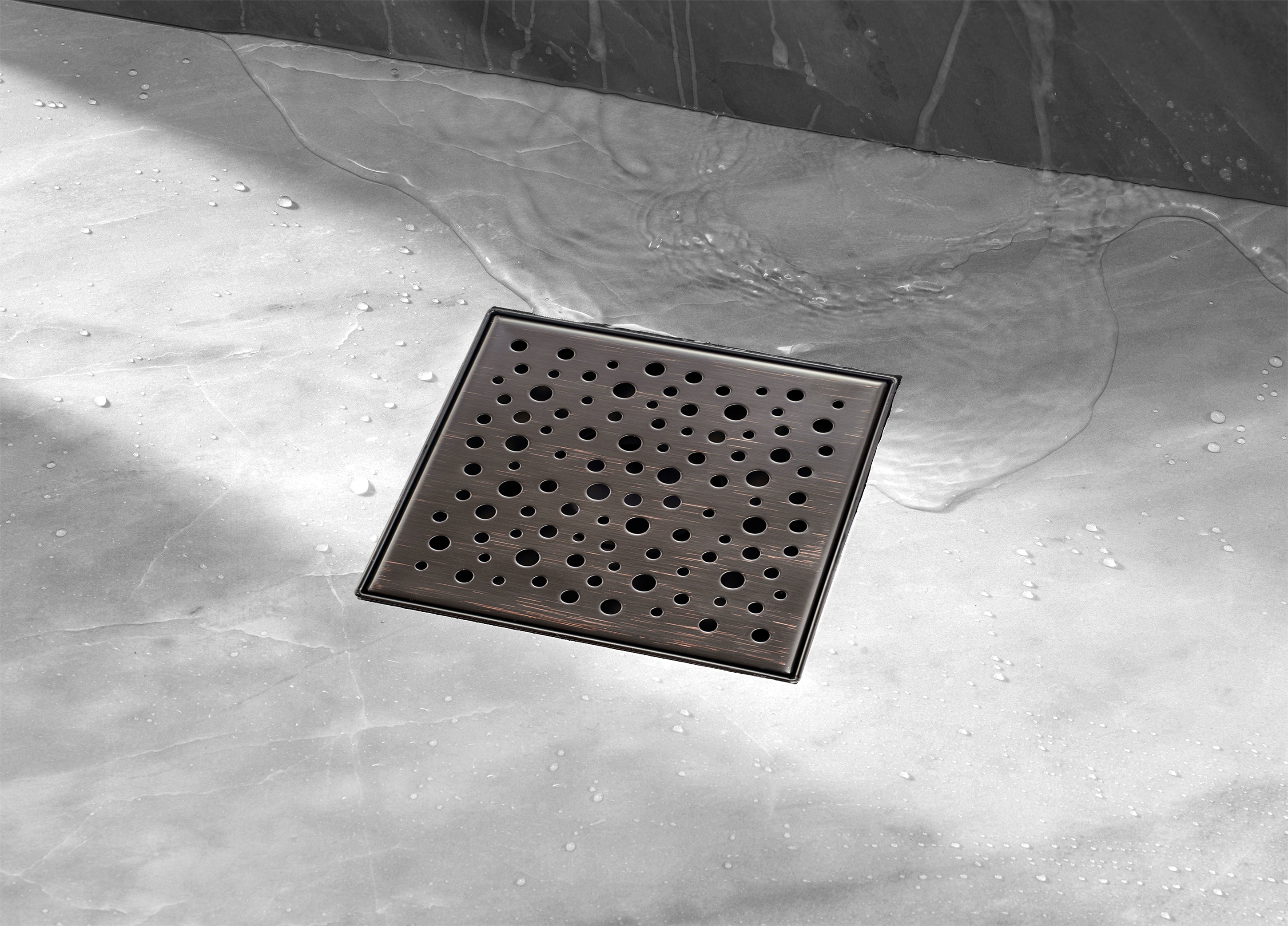 ELEGANTE DRAIN COLLECTION 4 In. Raindrop Hole Pattern Venetian Bronze ...