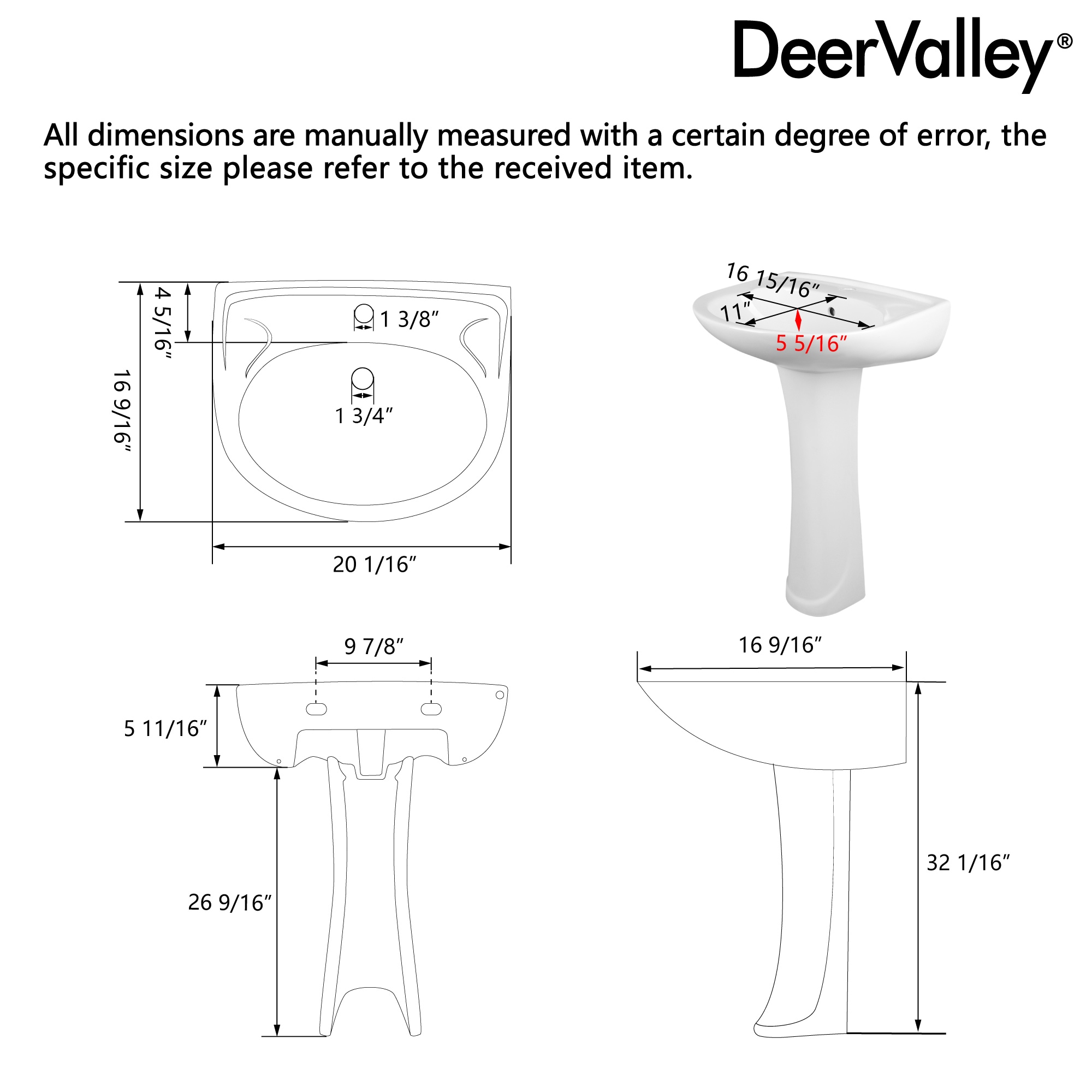 DeerValley DV-1P525 Complete-Pedestal-Lavatories - View #15
