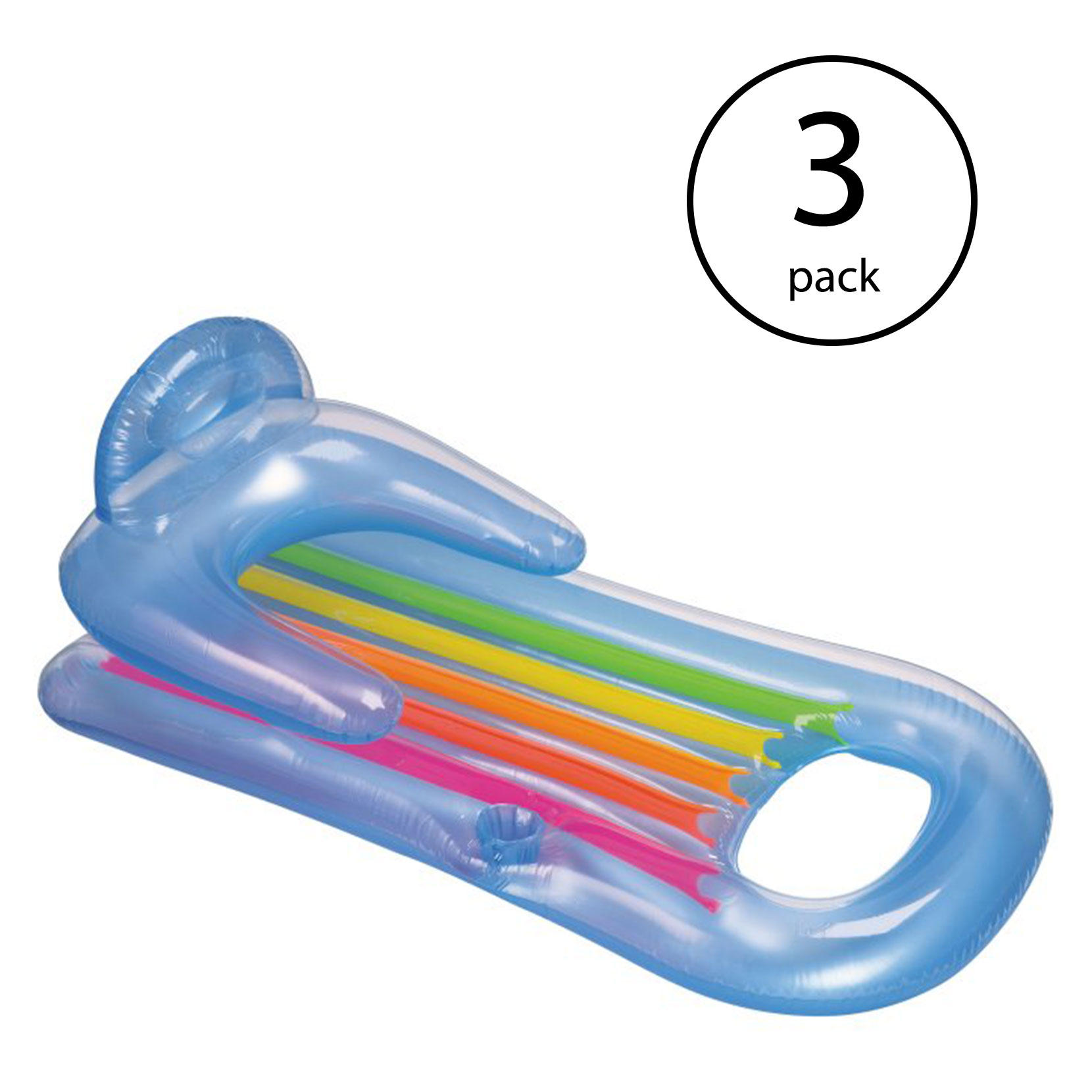 Intex 109017 63-in x 33-in 1-Seat Multiple Inflatable Lounger 3-Pack