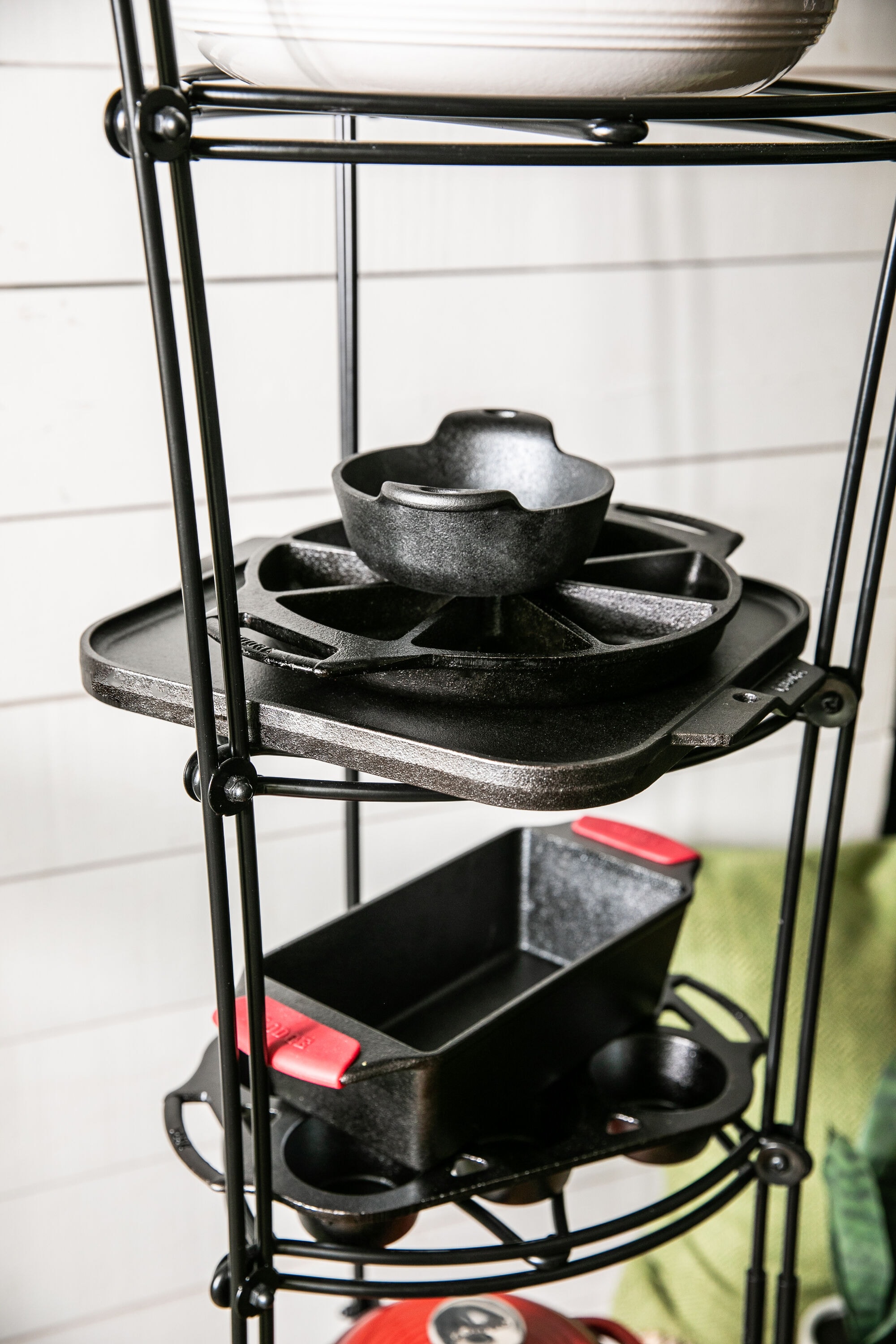 Lodge Cast Iron Traditional Black Metal Cookware Storage Tower in