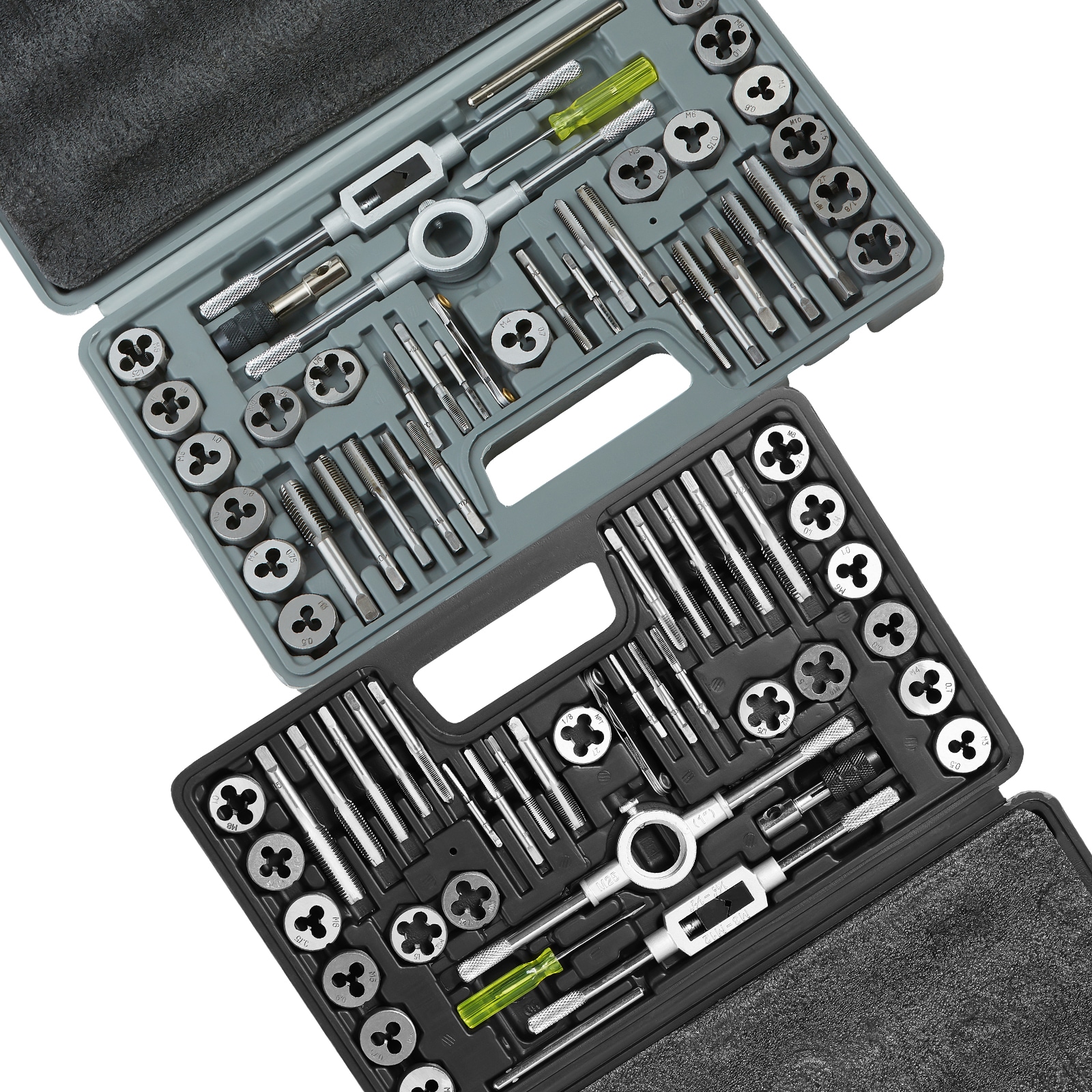 VEVOR SCSZHMJZSZBY00793V0 80 -Piece Standard (SAE) and Metric combination Tap and Die Set