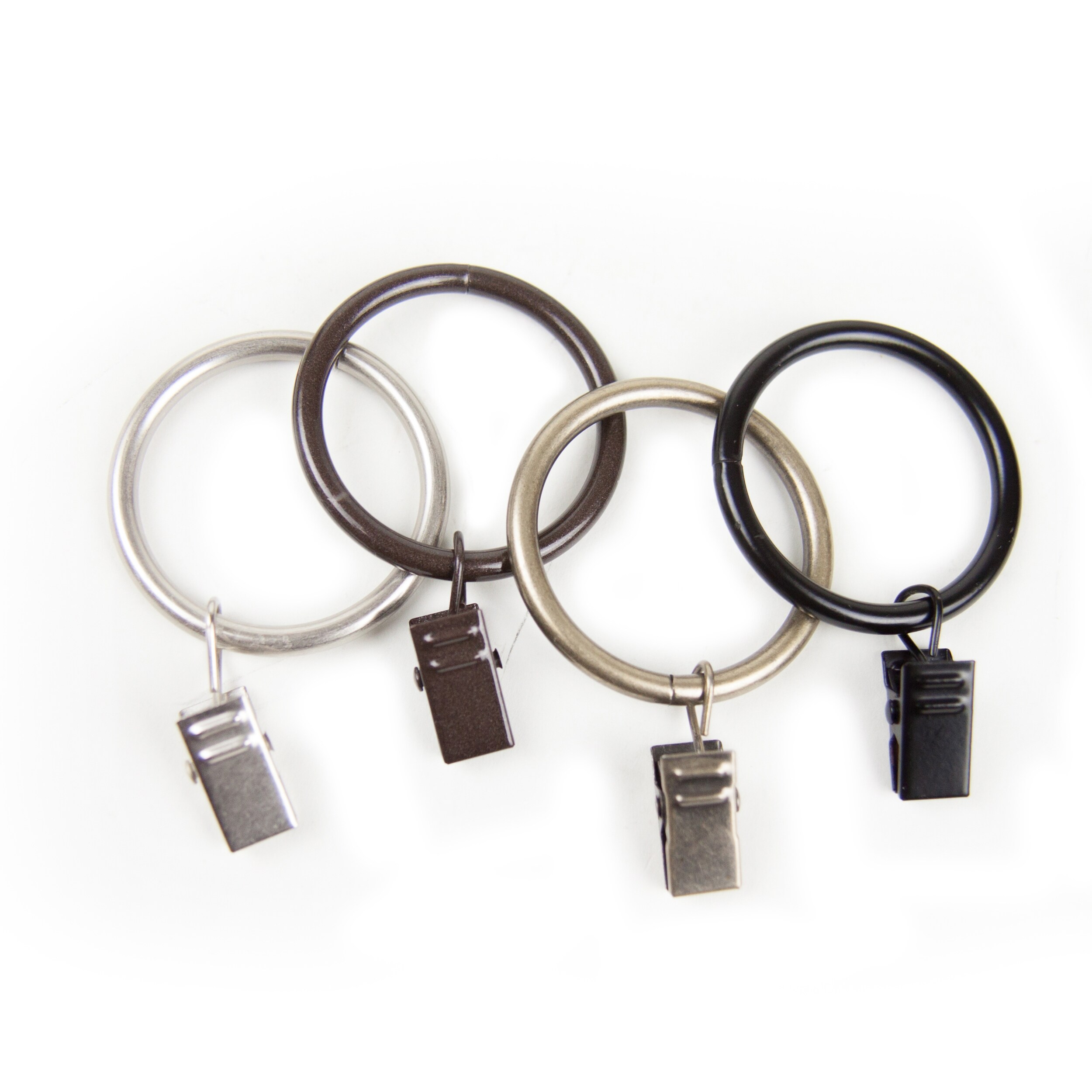 Hart & Harlow Black Steel Curtain Clip Rings - Pack of 24 Clips with Hooks  - Available in Various Finishes in the Curtain Rings department at