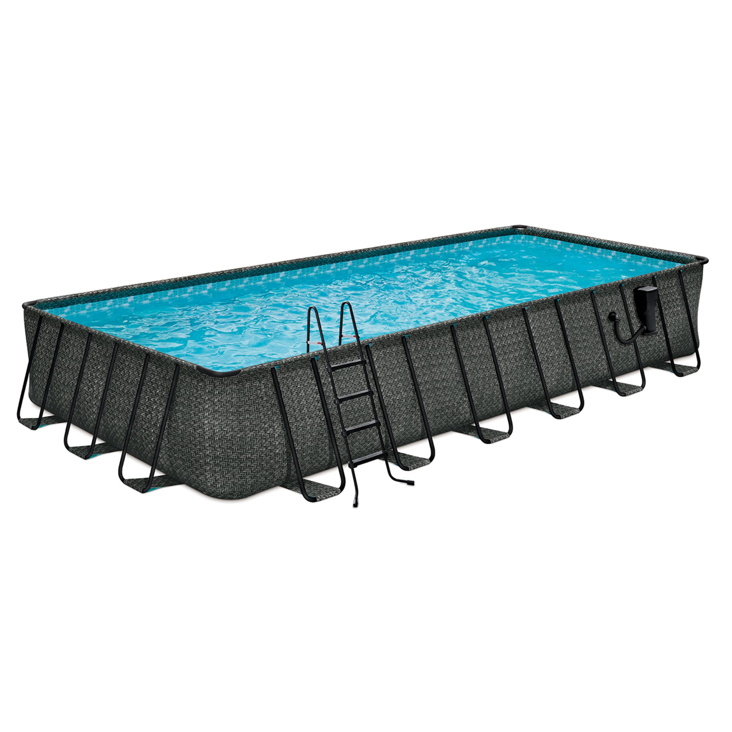 Funsicle 308899 9-ft x 52-in Metal frame Rectangle Above-Ground Pool with Filter Pump with Ground Cloth with Pool Cover with Ladder