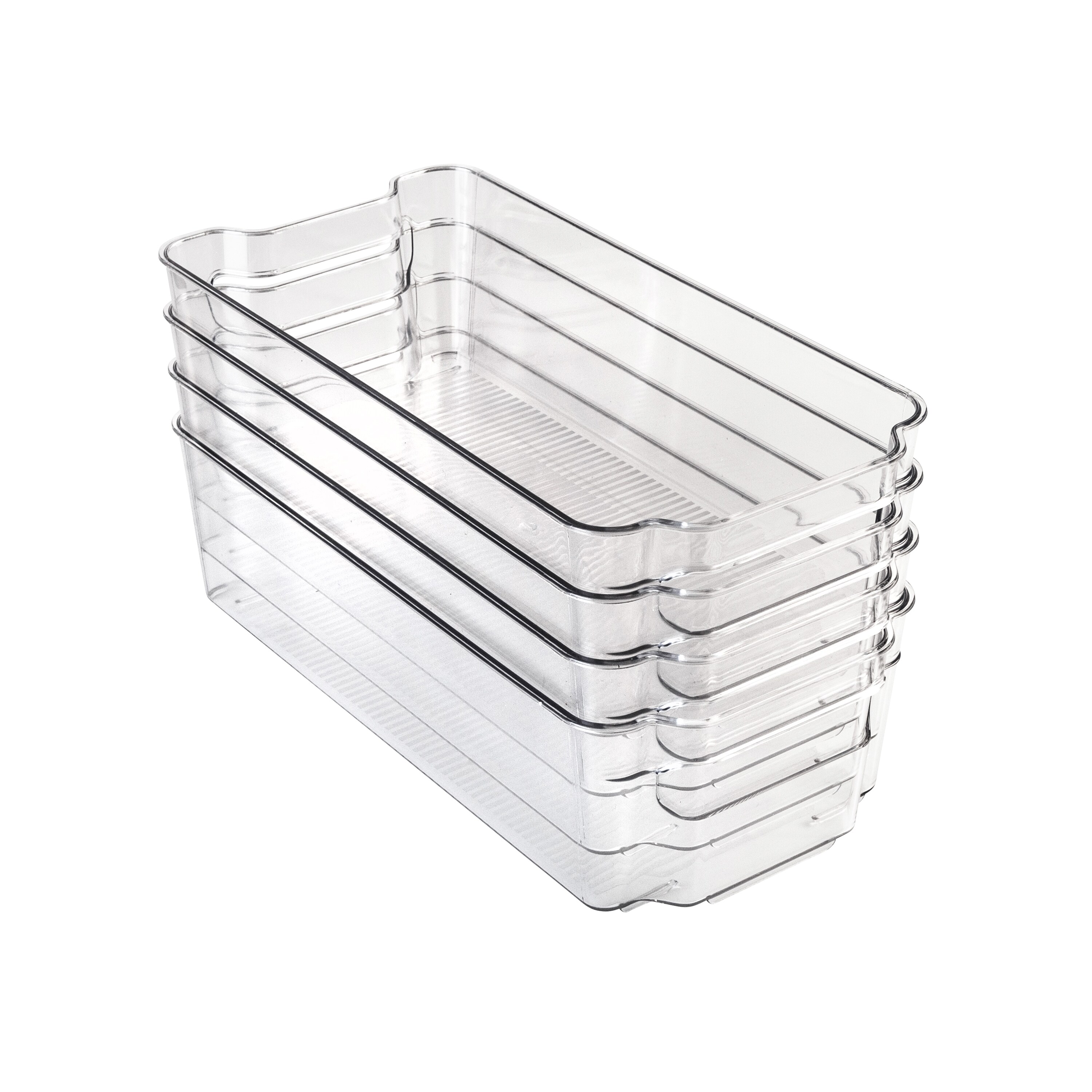 Honey Can Do Clear BPA-Free Stackable Refrigerator Organizer Storage Bins Set of 4