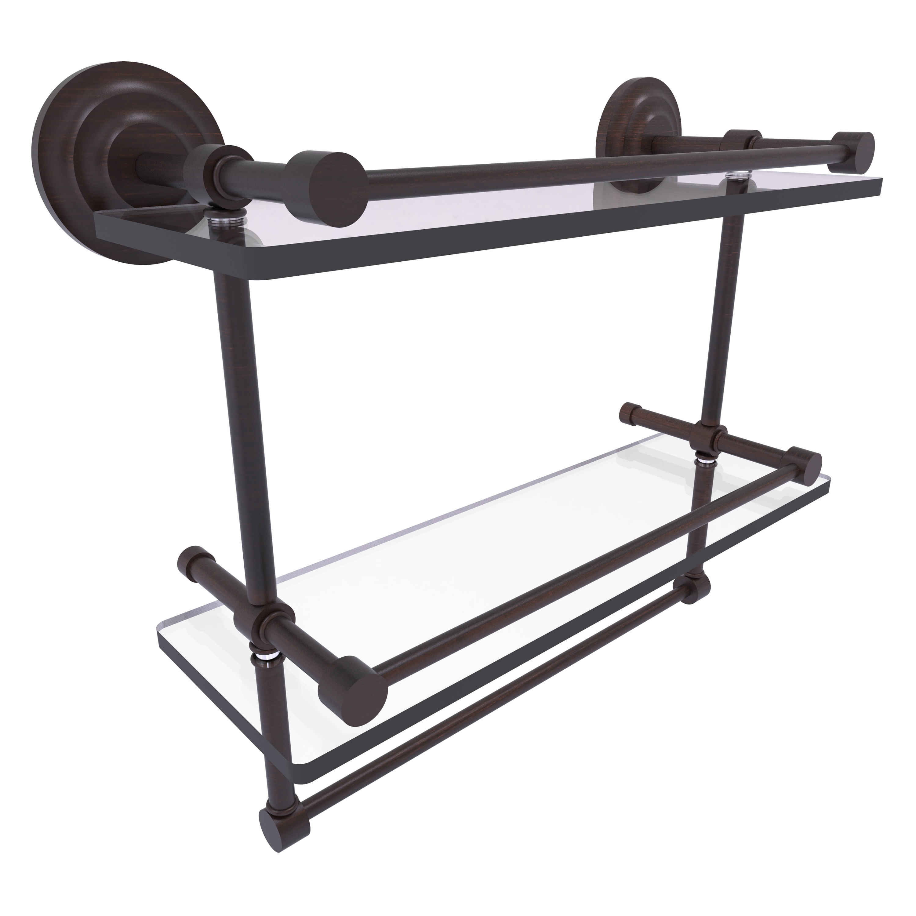 Allied Brass QN-2TB/16-GAL-VB Que New Venetian Bronze 2 -Tier Wall mount Bathroom Shelf ( 16-in x 12-in x 5-in )