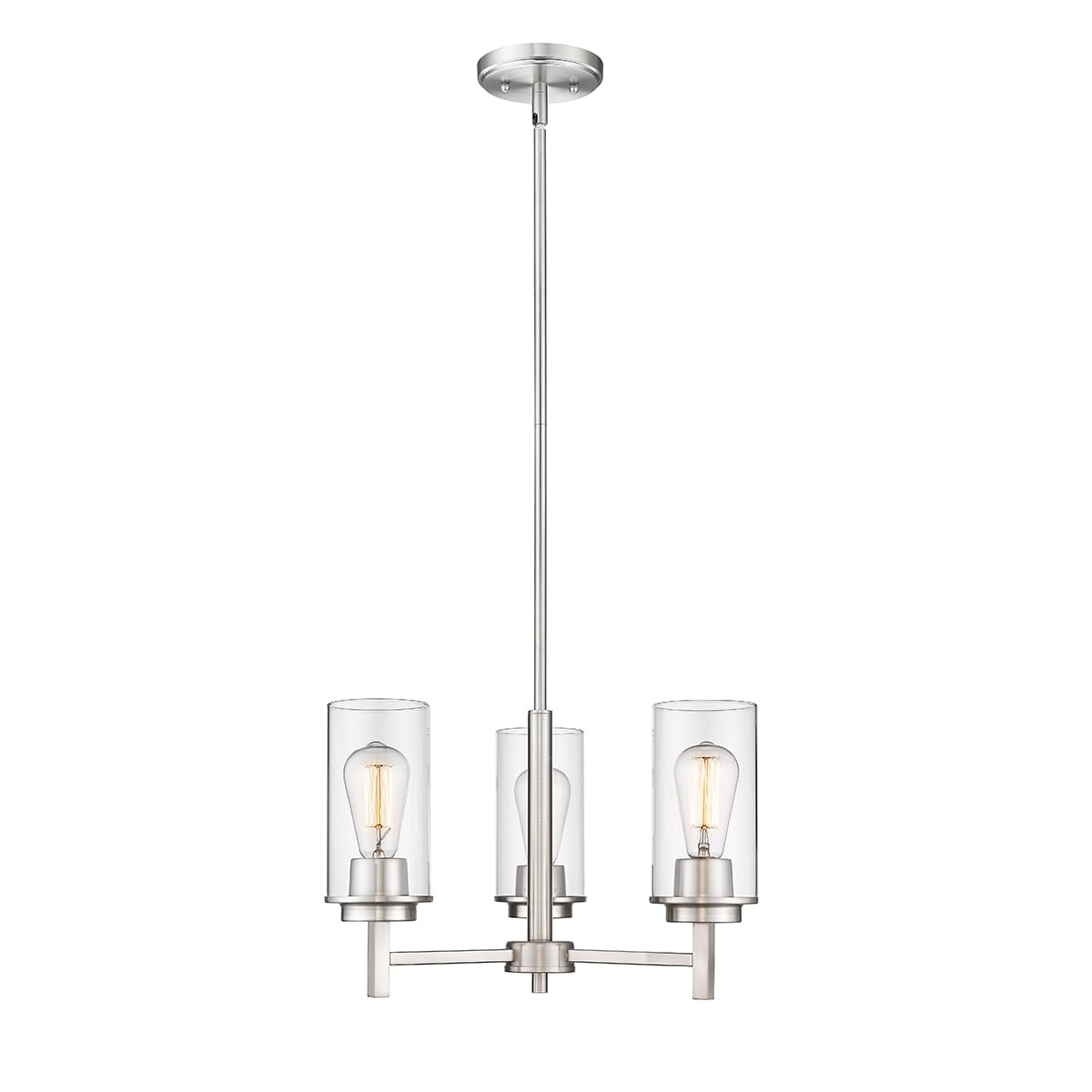 Millennium Lighting 495003-BN Janna 3 -Light Brushed Nickel Modern/contemporary For Use in Bedrooms, Dining Rooms, Foyers, Kitchens, Living Rooms Chandelier