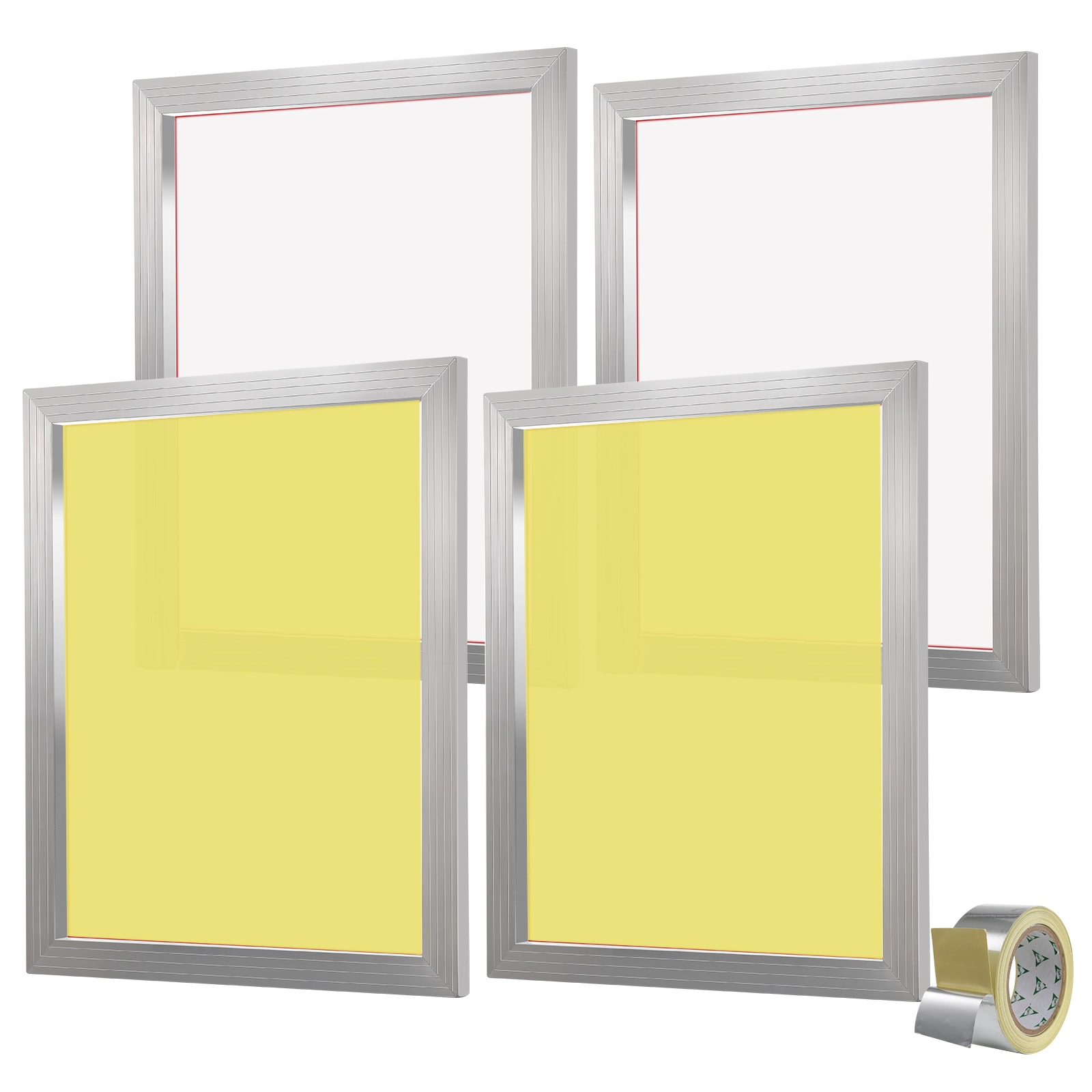 VEVOR SYKJD43552024EJJNV0 Screen Printing Kit 4 Pieces Aluminum Silk Screen Printing Frames 20x24inch Silk Screen Printing Frame with 355 Count Mesh High Tension Nylon Mesh and Sealing Tape for T-shirts DIY Printing