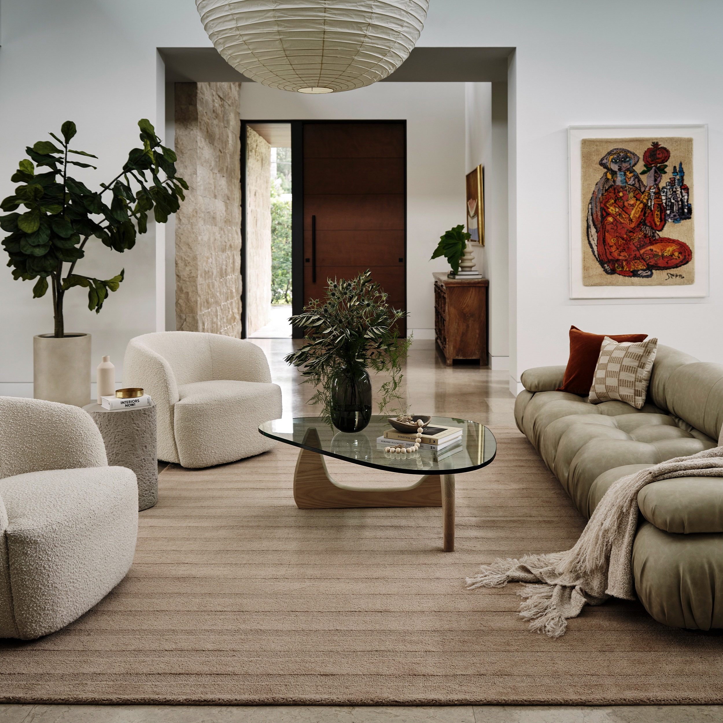 nuLOOM 200SVAS01A-305 Vestry Striped Wool 3ft. x 5ft. Brown Area Rug