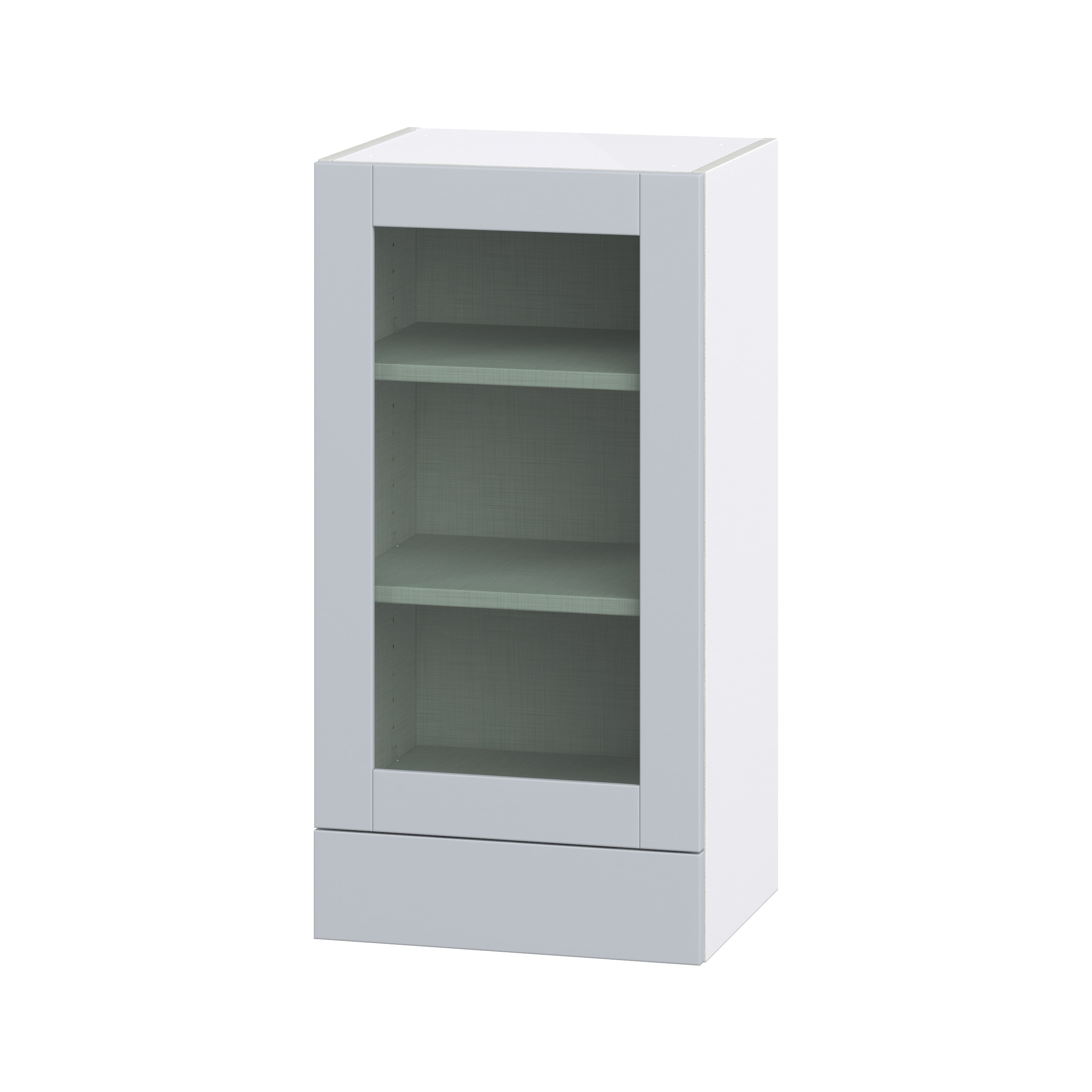 Hugo&Borg DSWG1835A(L/R)-CH Charlesberg 18-in W x 35-in H x 14-in D Light Gray 2 -Drawers Wall Fully assembled Cabinet (Glass Panel Glass)