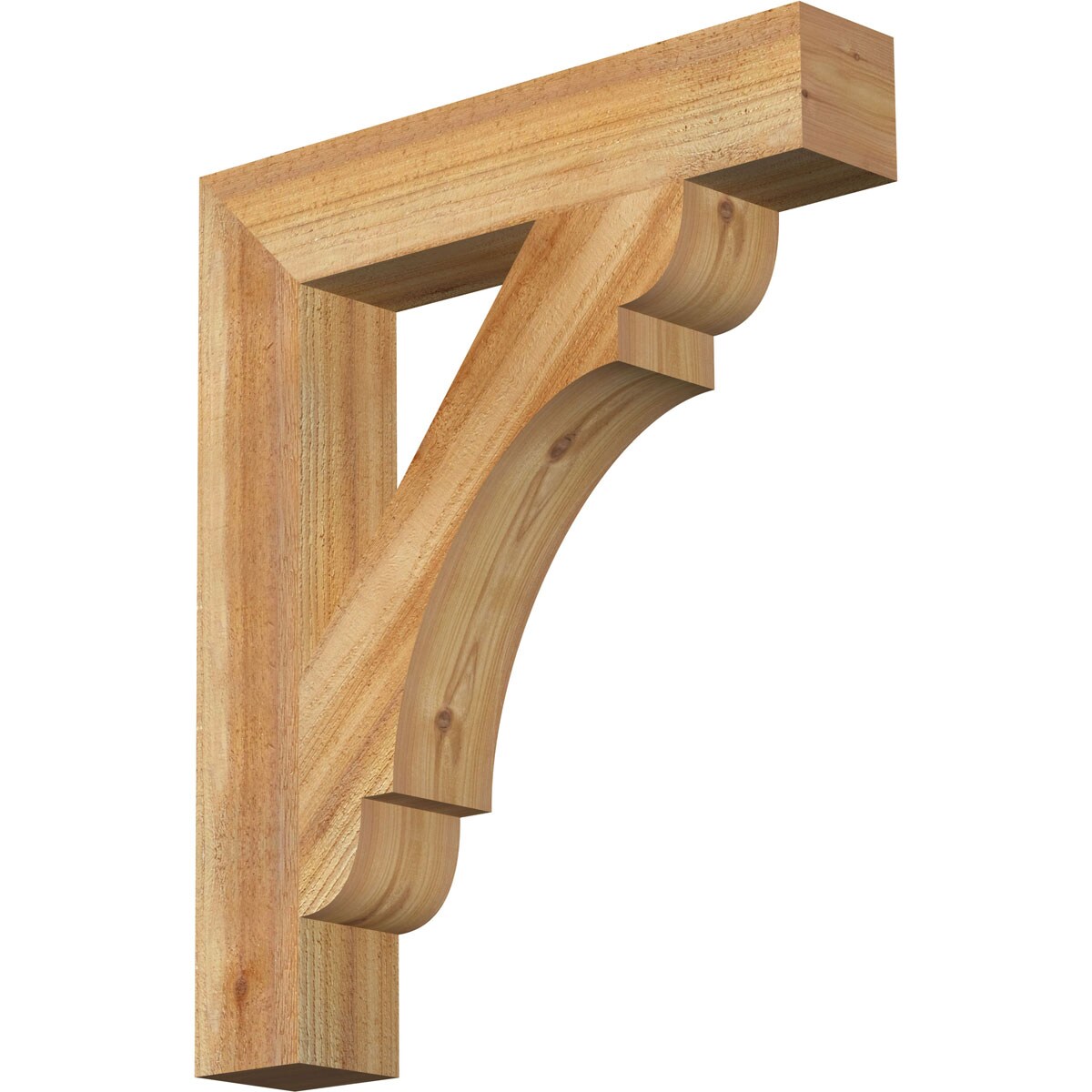 Ekena Millwork BKT04X22X26OLY05RWR Olympic block rough sawn 4-in x 22-in x 26-in Western red cedar Brown Wood Standard bracket
