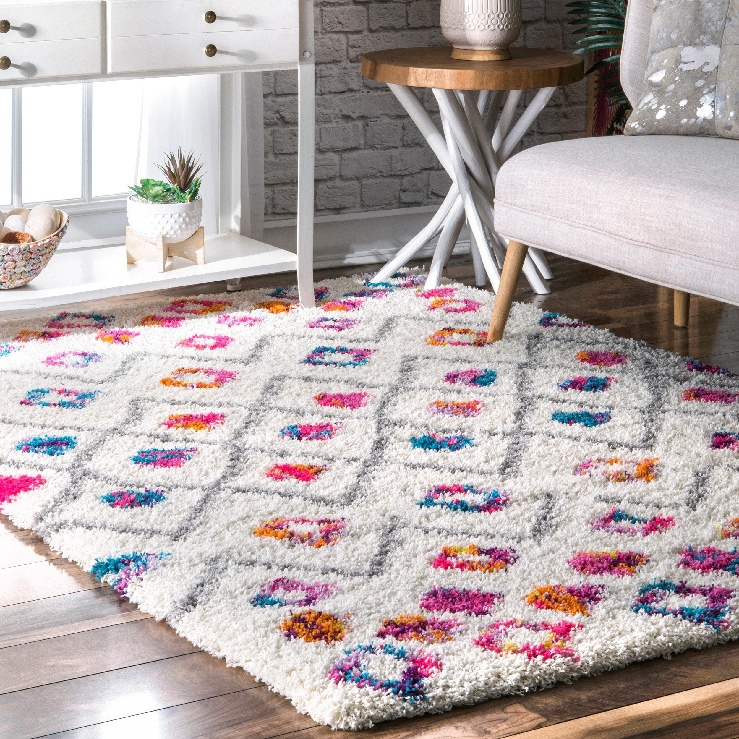 NuLOOM 4 X 6 (ft) Pink Indoor Trellis Bohemian/Eclectic Area Rug In The ...