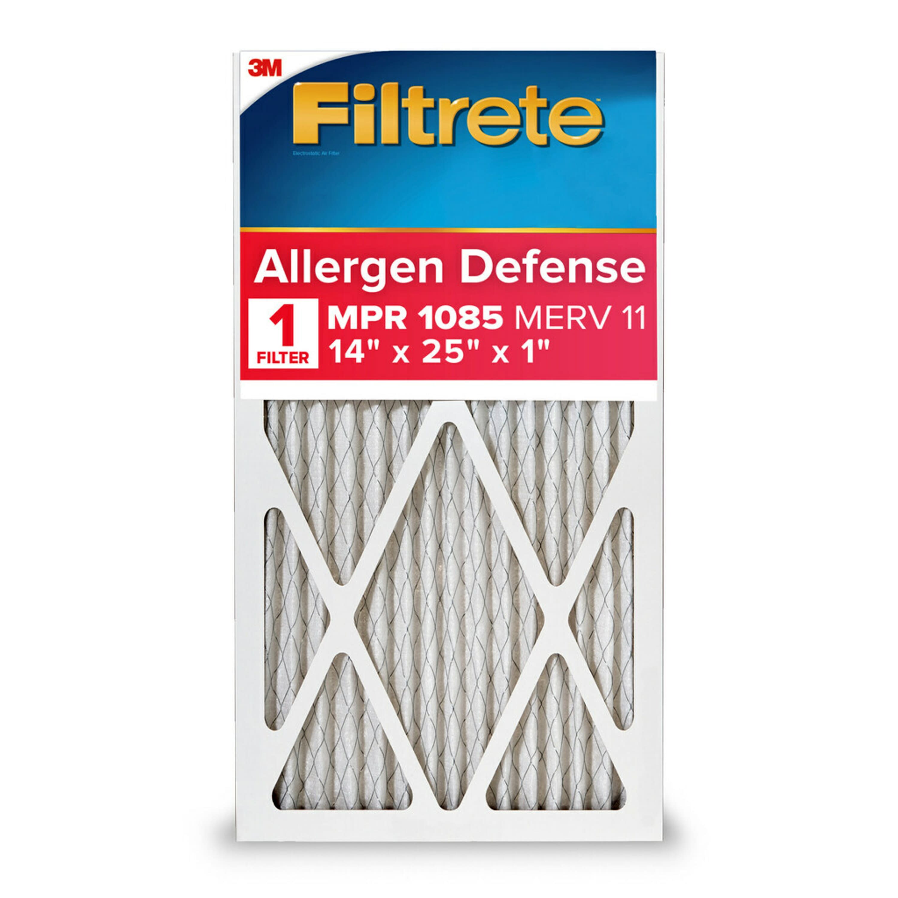 Filtrete 14-in W x 25-in L x 1-in MERV 11 1085 MPR Micro Allergen Extra ...