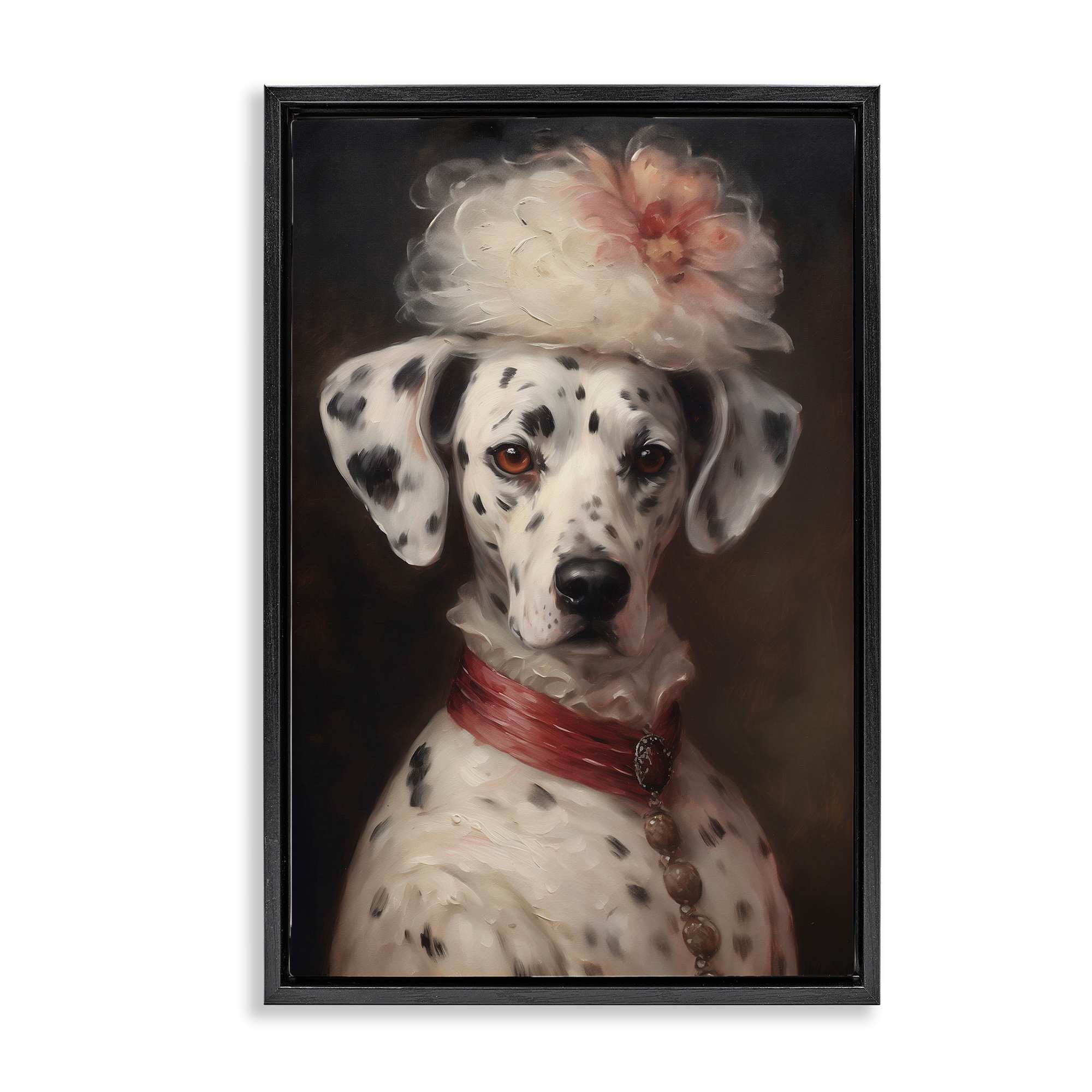Stupell Industries BS-958-FFB-16X24 Dalmatian with Fancy Hat Portrait Floating Frame design by Wumples