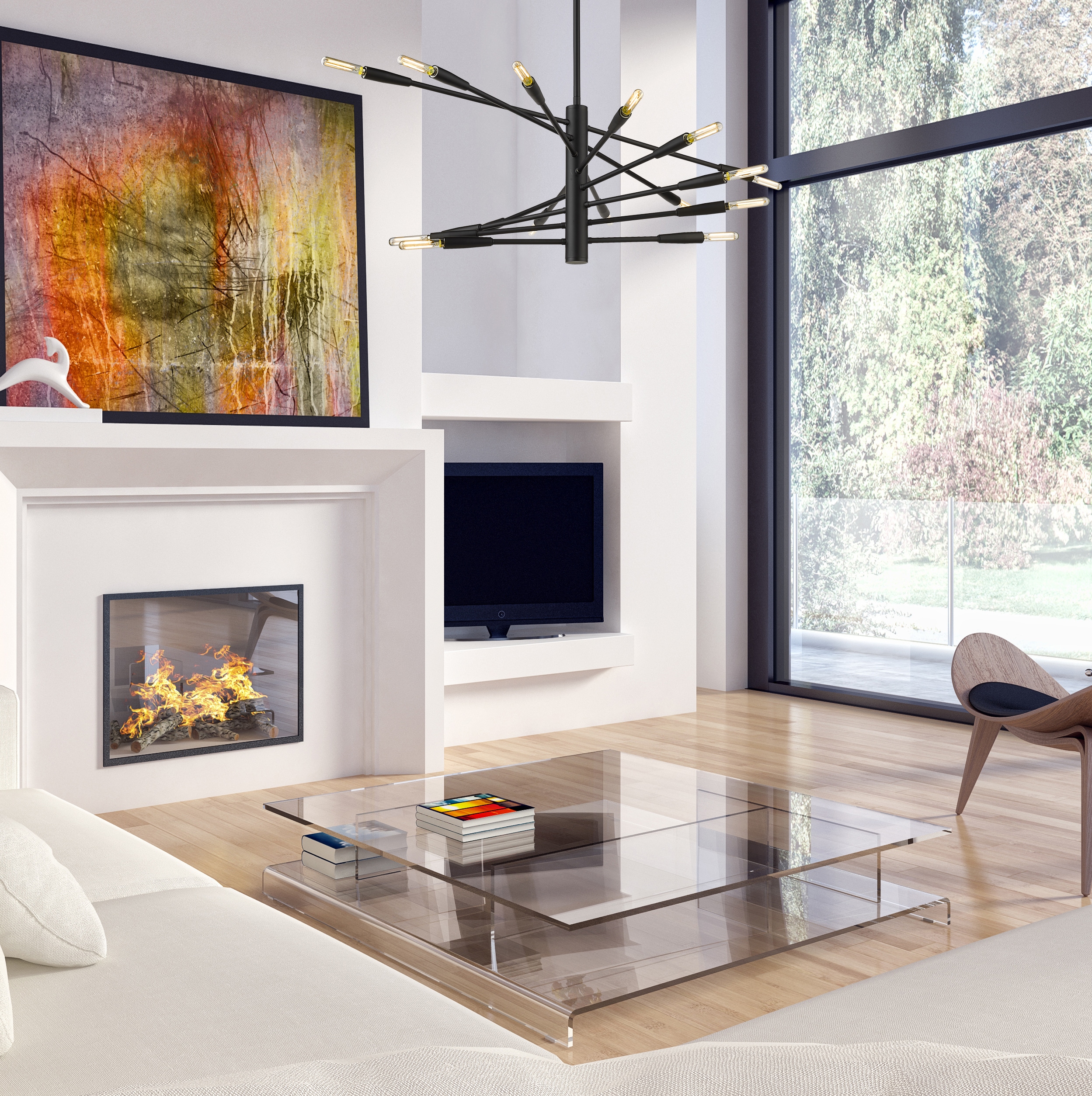 Ascension Matte Black 16-Light Adjustable Arm Chandelier