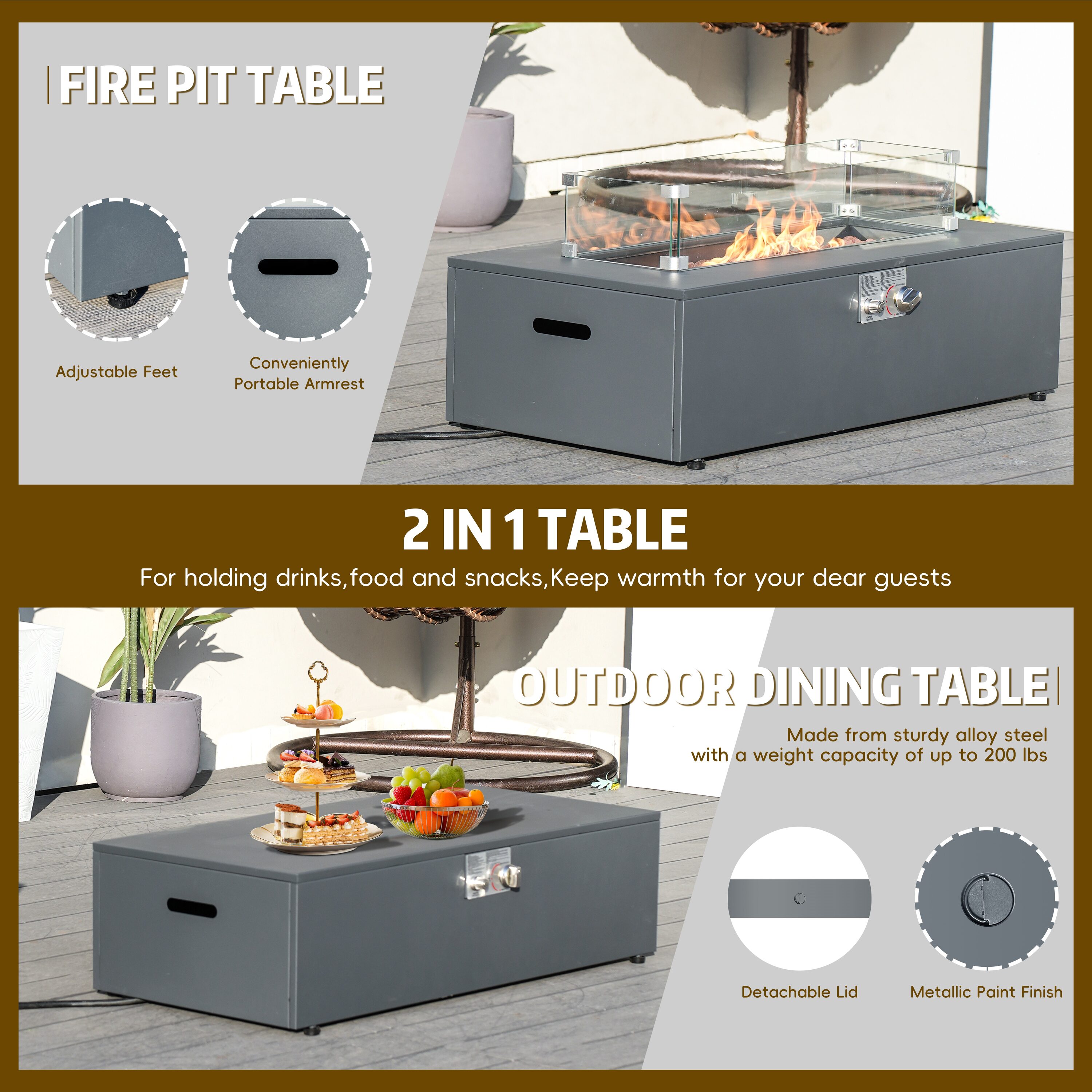 Moda Furnishings PAG-2513-GR Patio-Tables - View #9