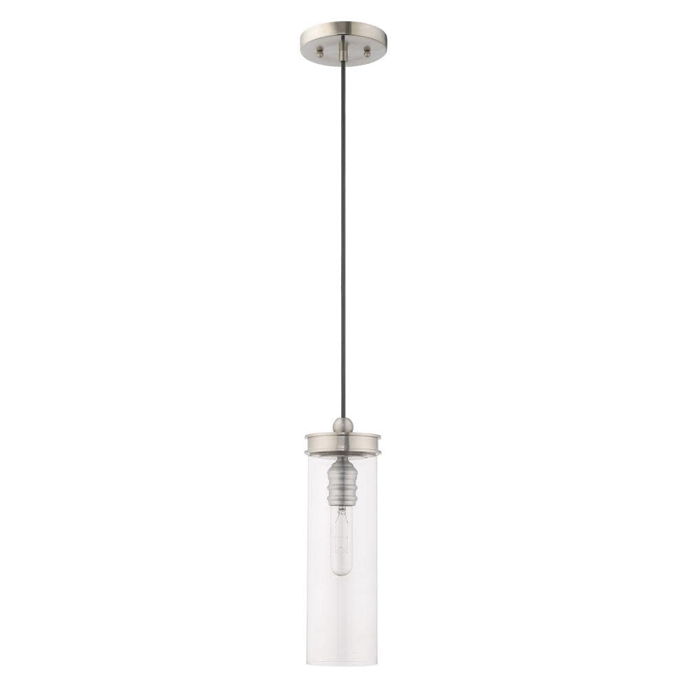 Modern Mini LED Pendant in Brushed Nickel with Clear Glass