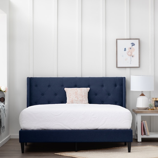 Brookside Isabelle Navy Twin, Navy Tufted Headboard Full Cover