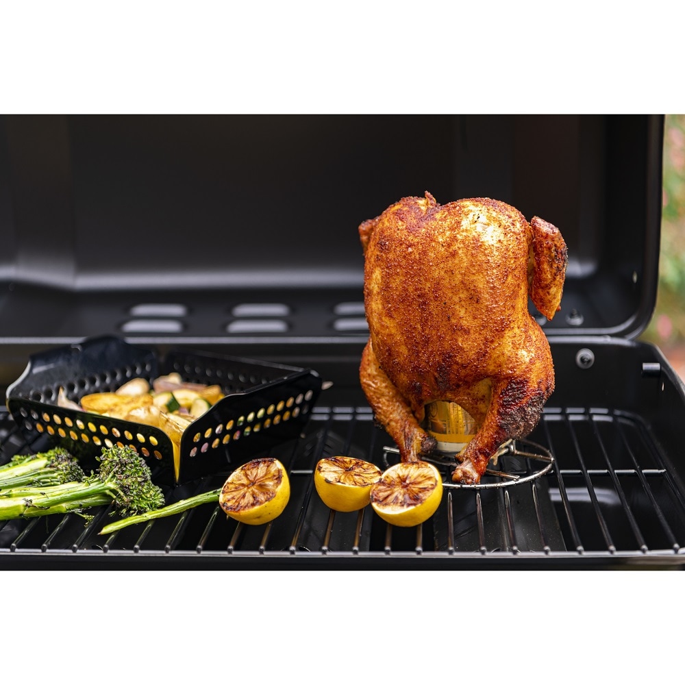 Chicken Roaster Rack Chicken Holder Beer Can Chicken Holder Folding Chicken Roaster Rack Beer Can Vertical Roaster Chicken Stand with Drip Pan for Oven Barbecue BBQ Grill Accessories 