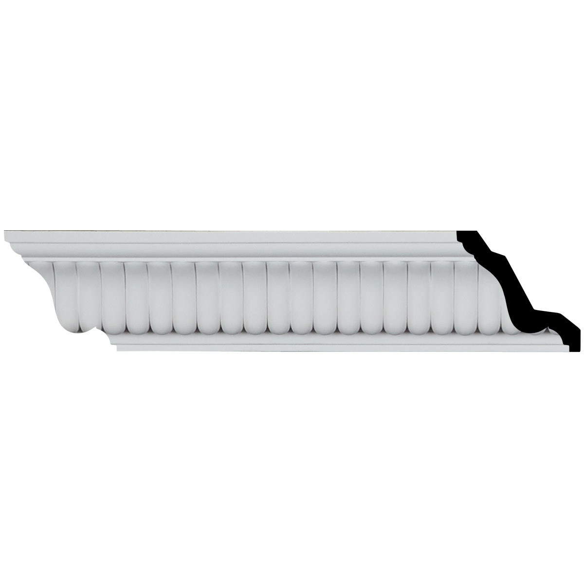 Ekena Millwork MLD03X03X04CI Carrillo 3-in x 7-ft 10-1/2-in Primed Urethane MLD03X03X04CI Crown Moulding