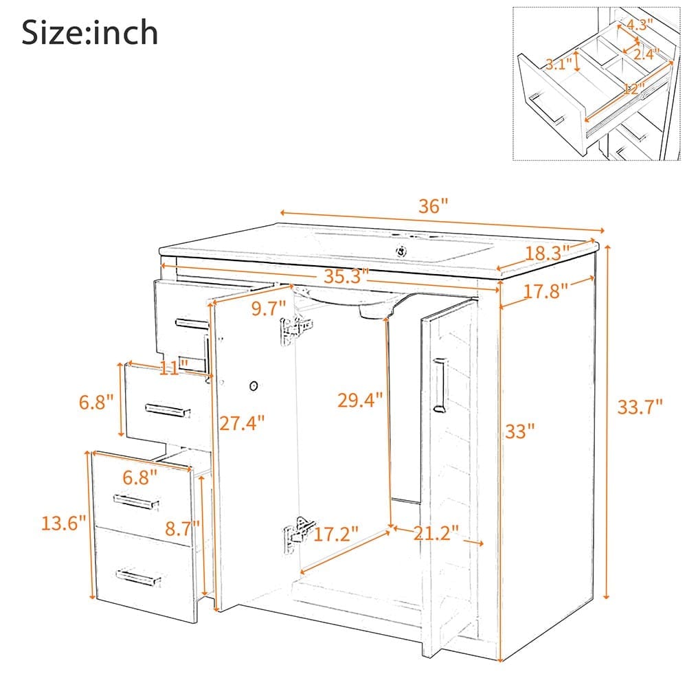 JUJABU ZJBATHROOMVAN-3 Bath-Vanity-Combo - View #5