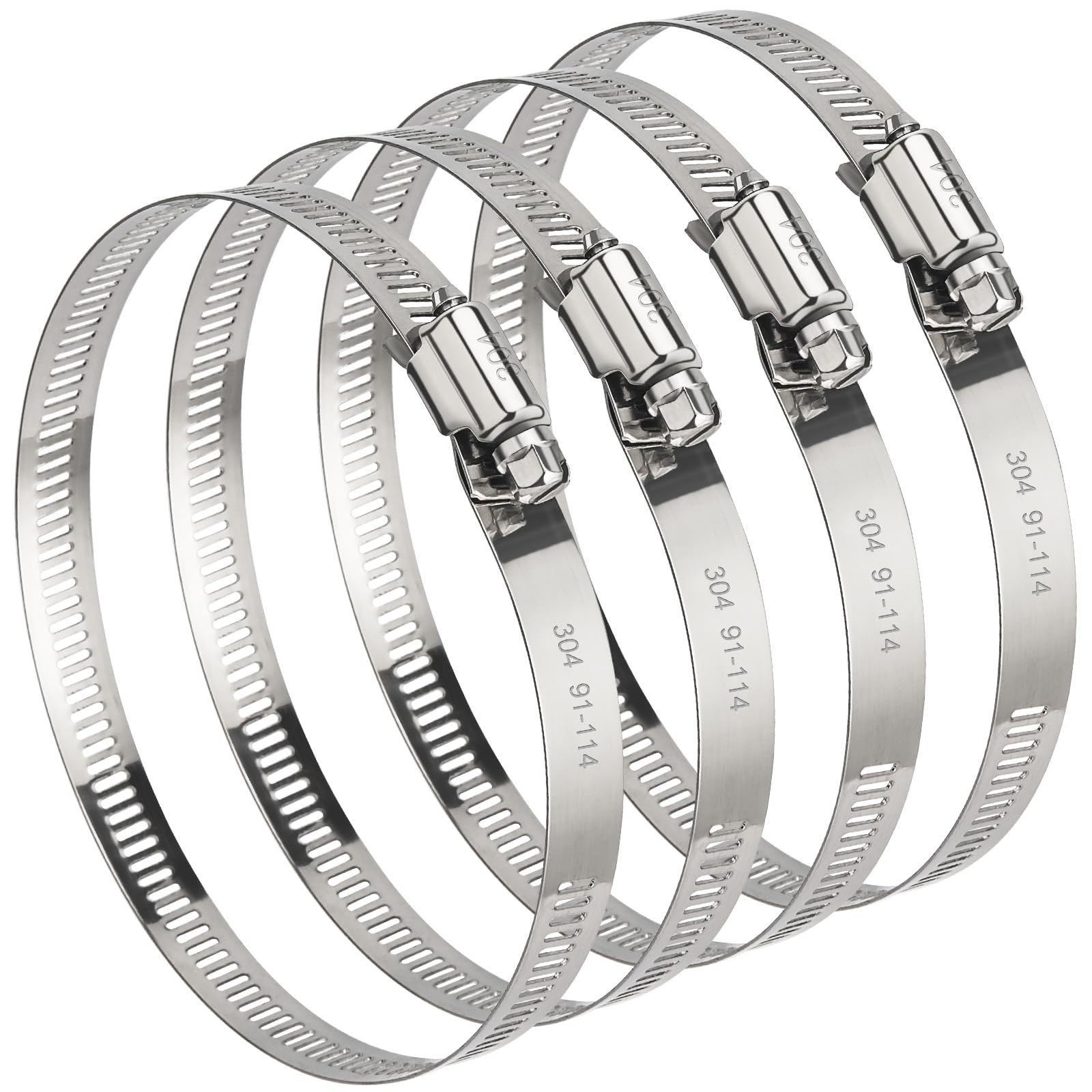 AOIZGMY  4 Inch Diameter Hose Clamp 304 Stainless Steel Quick Screw Dryer Vent Clamp Adjustable 3 5 to 4 3 Worm Gear Hose Clamps for Air Ducting
