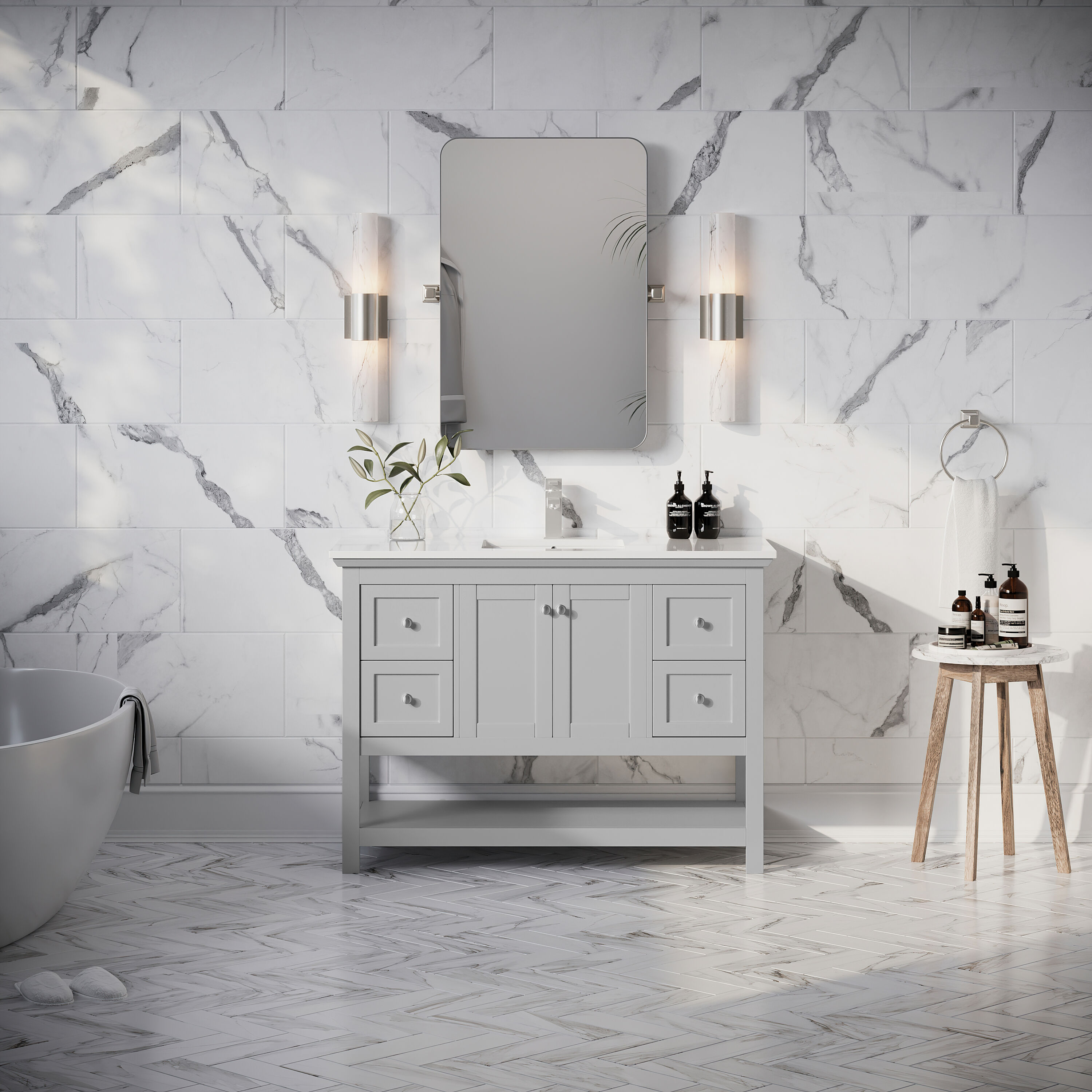 Fresca FCB2348GR-CWH-U Bath-Vanity-Combo - View #5